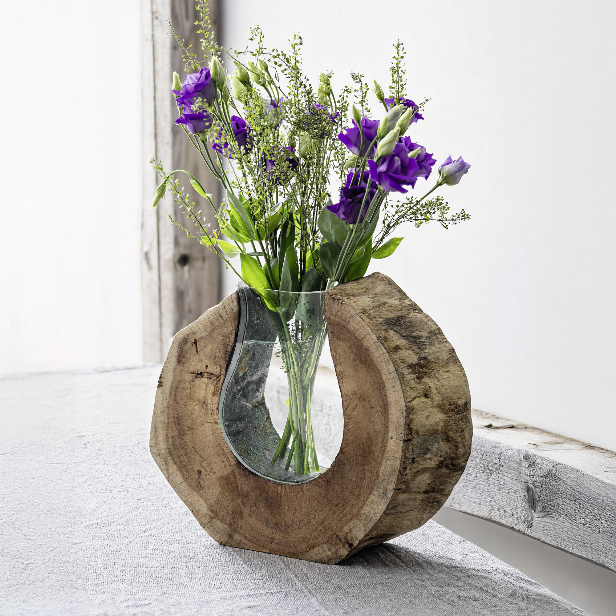 Vase "Wurzelholz", rund  im Frank Flechtwaren Online Shop kaufen