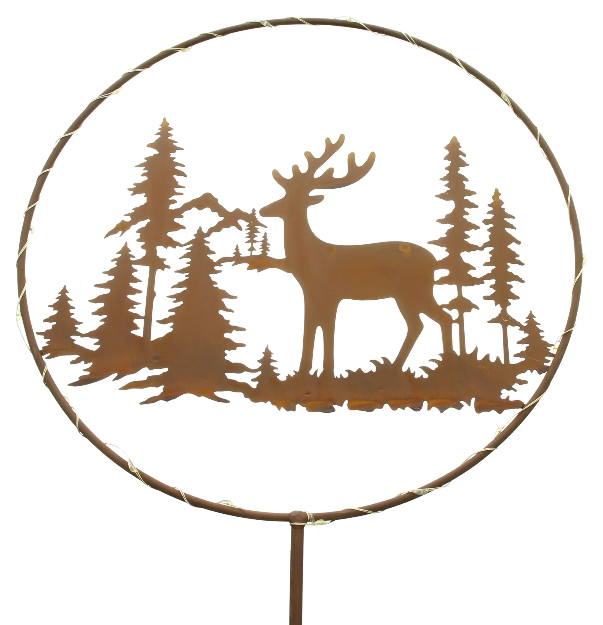 LED-Stecker "Rentier im Wald"  im Frank Flechtwaren Online Shop für Weihnachten kaufen