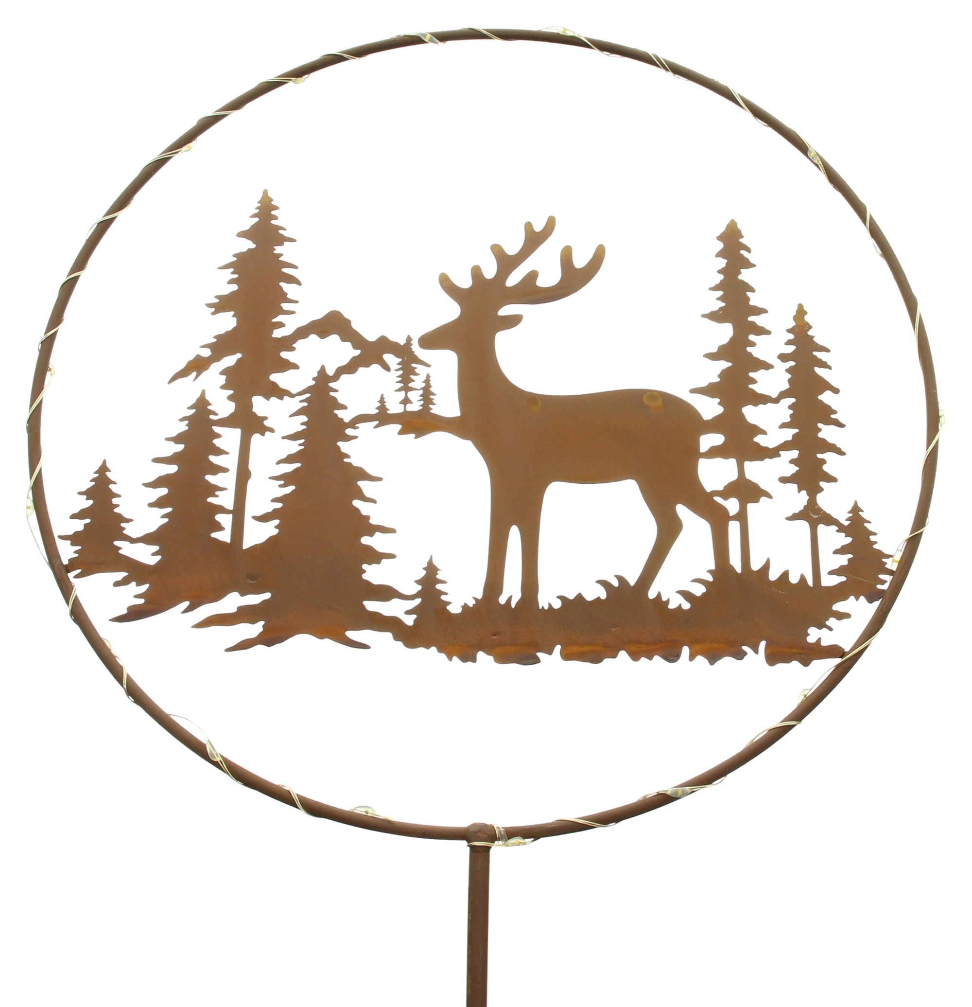 LED-Stecker "Rentier im Wald"  im Frank Flechtwaren Online Shop für Weihnachten kaufen