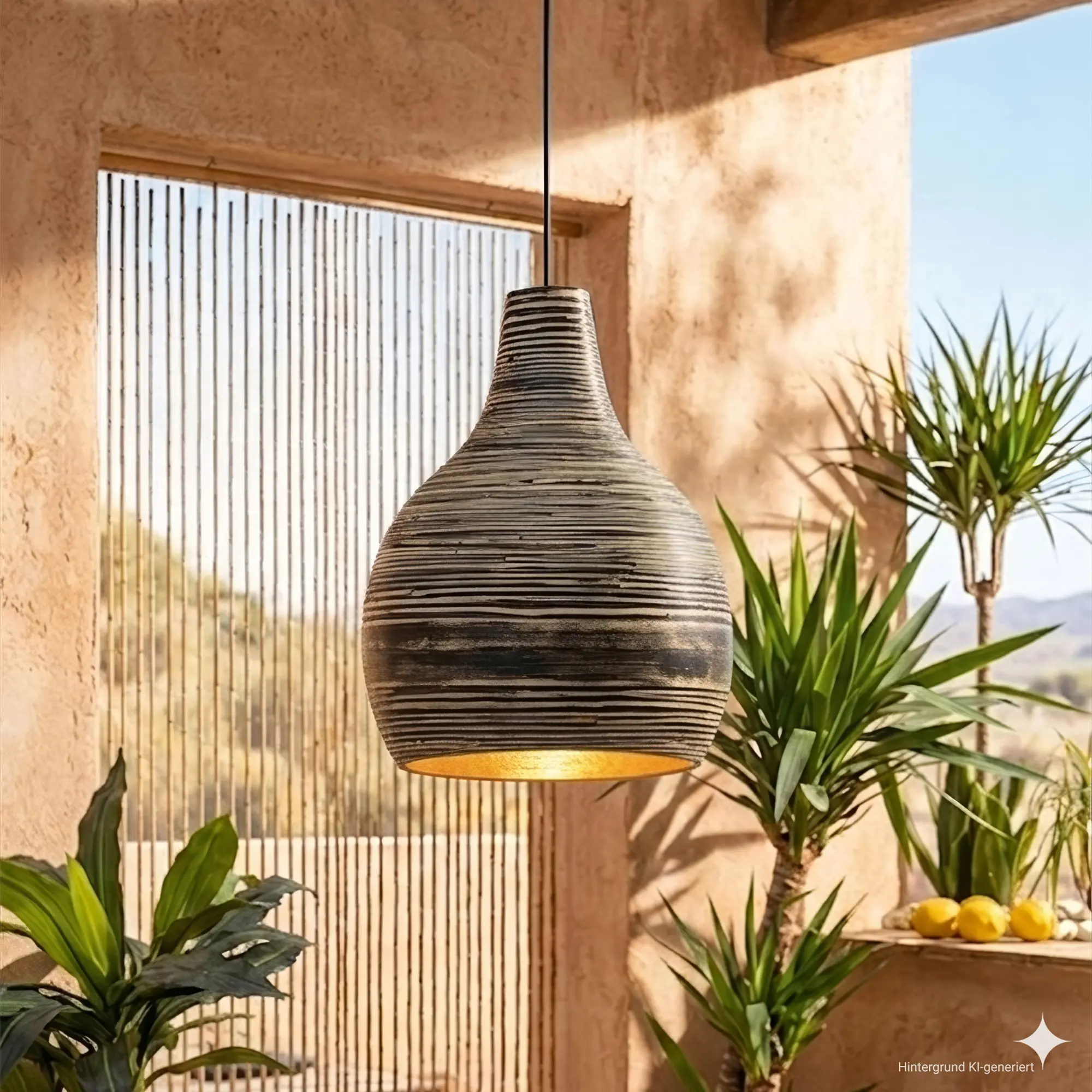 Pendelleuchte "Black Bamboo"  im Frank Flechtwaren Online Shop kaufen