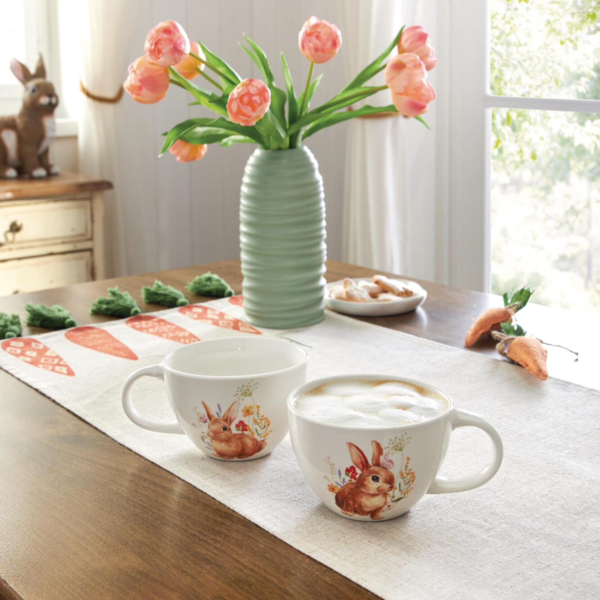 Jumbotasse "Blumenhäschen", 2er Set  im Frank Flechtwaren Online Shop kaufen