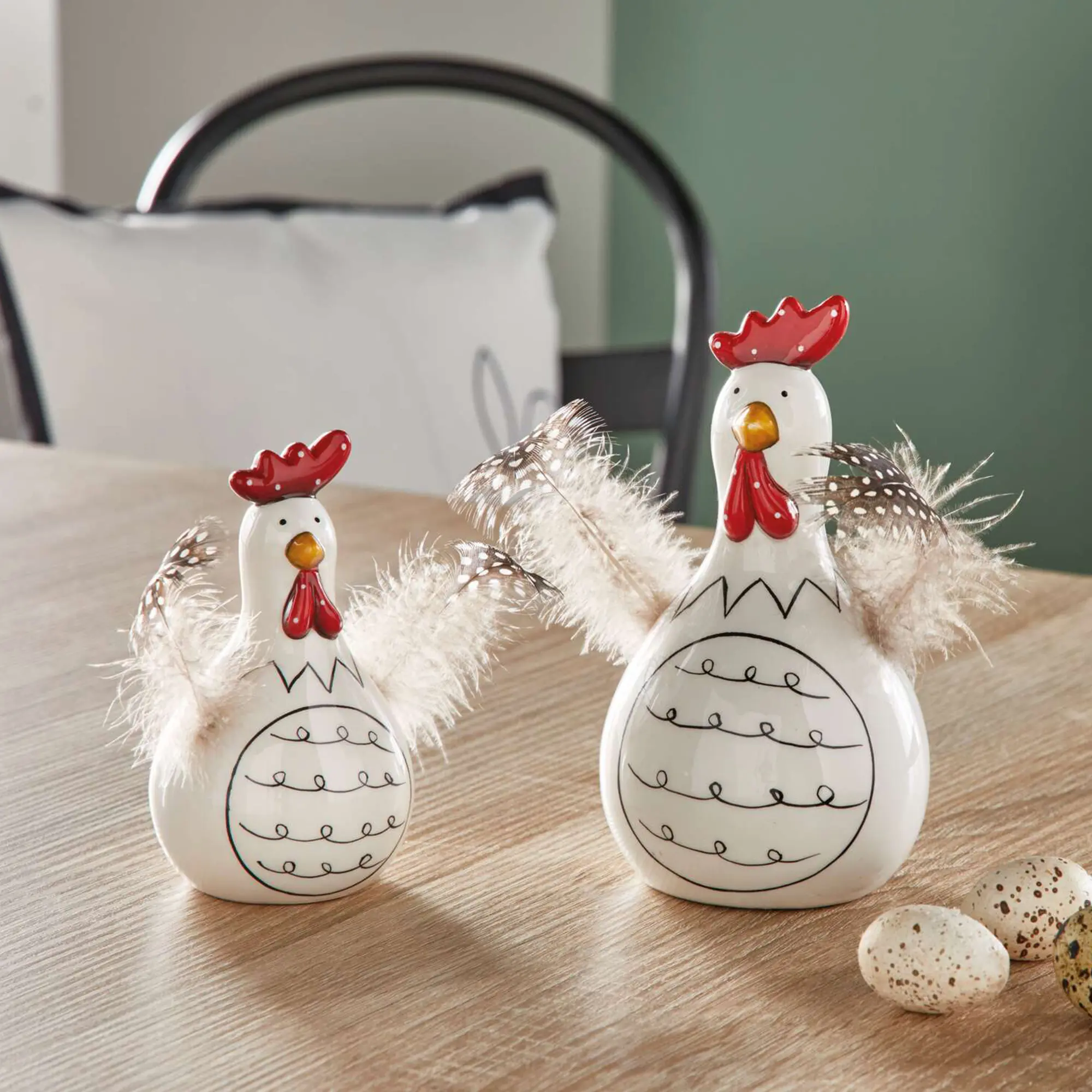 Huhn "Federn", 2er Set  im Frank Flechtwaren Online Shop kaufen