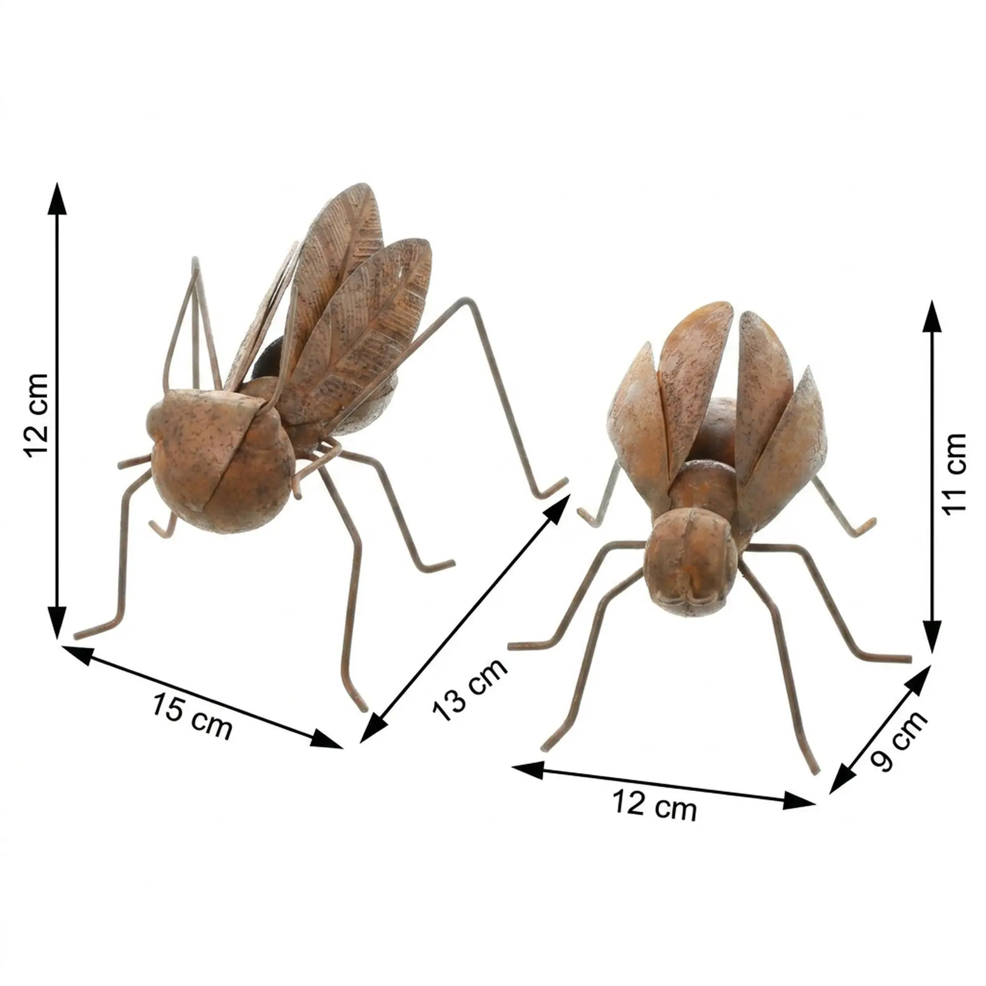 Gartenfigur "Insekten", 2er Set  im Frank Flechtwaren Online Shop für Rostdeko für Ihren Garten kaufen