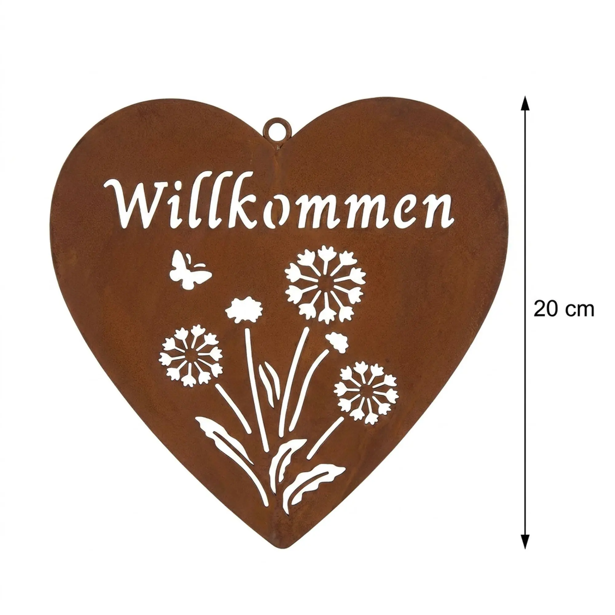 Herzhänger "Willkommen"  im Frank Flechtwaren Online Shop für Herzflattern kaufen