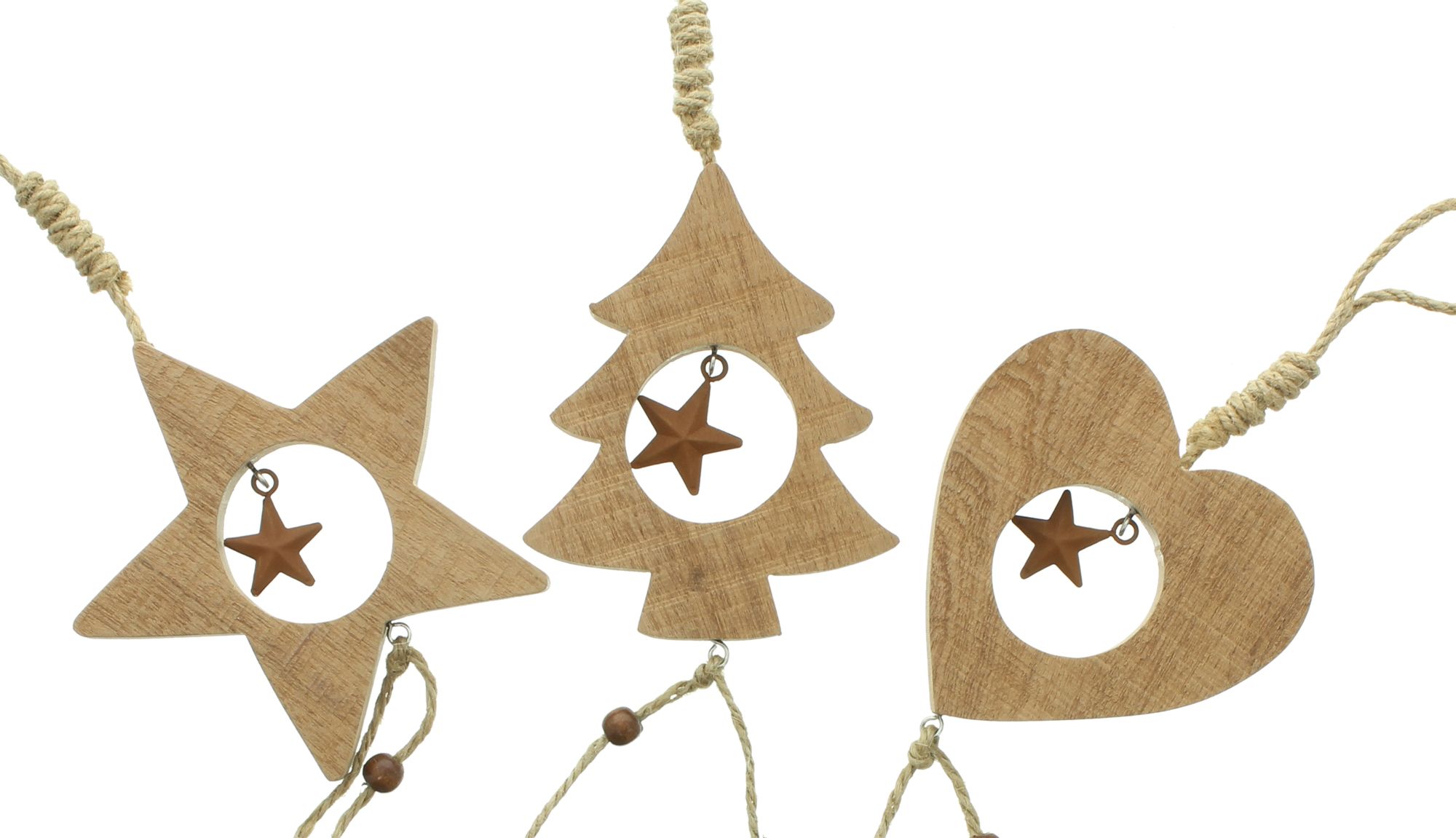 Holzhänger "Glöckchen", 3er Set  im Frank Flechtwaren Online Shop für Weihnachten kaufen