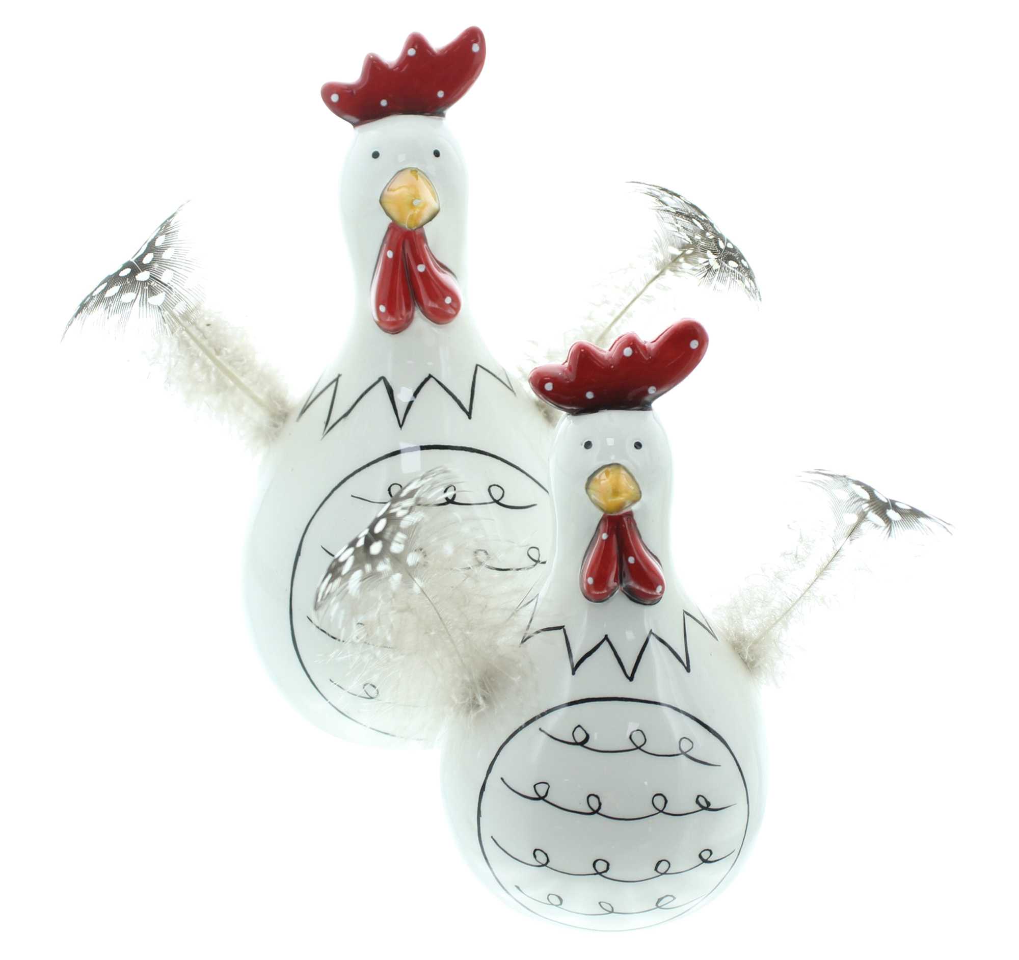 Huhn "Federn", 2er Set  im Frank Flechtwaren Online Shop für Ostern kaufen