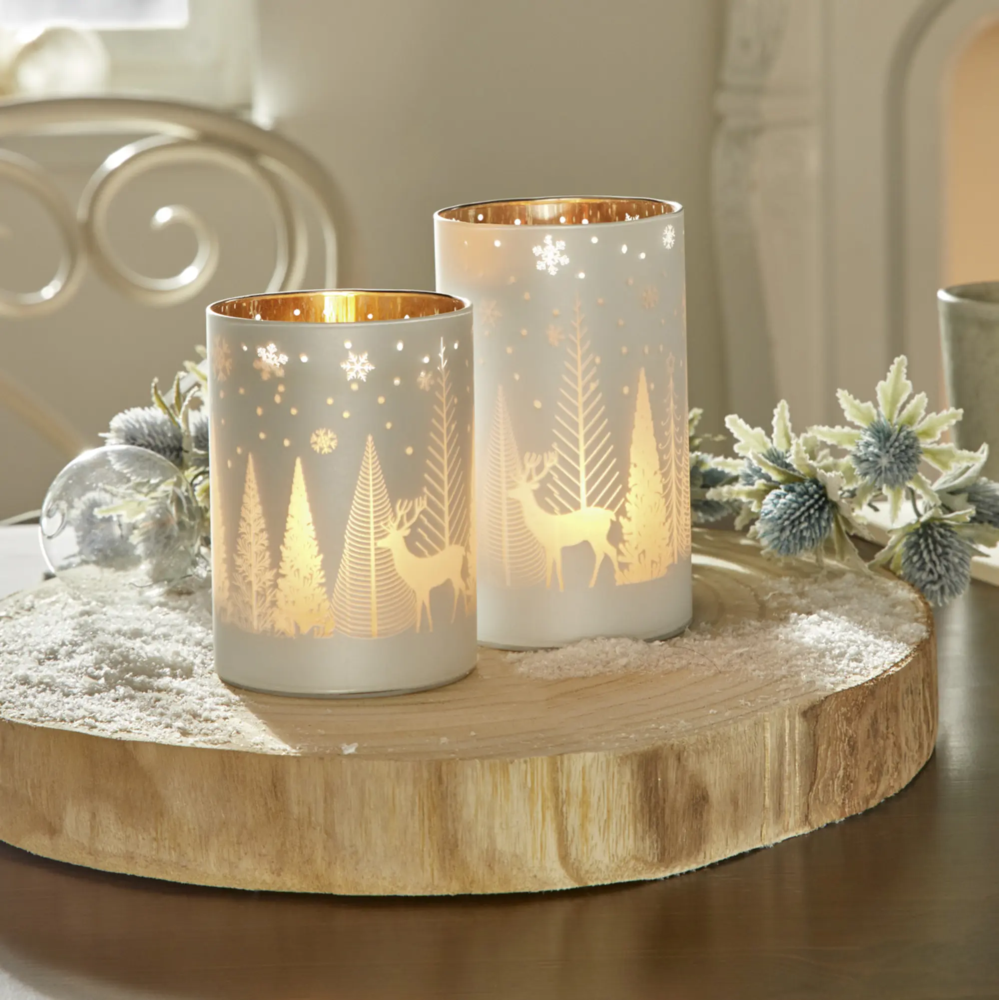 Windlicht "Winterlandschaft", 2er Set im Frank Flechtwaren Online Shop für Weihnachten kaufen Windlicht "Winterlandschaft", 2er Set im Frank Flechtwaren Online Shop für Weihnachten kaufen