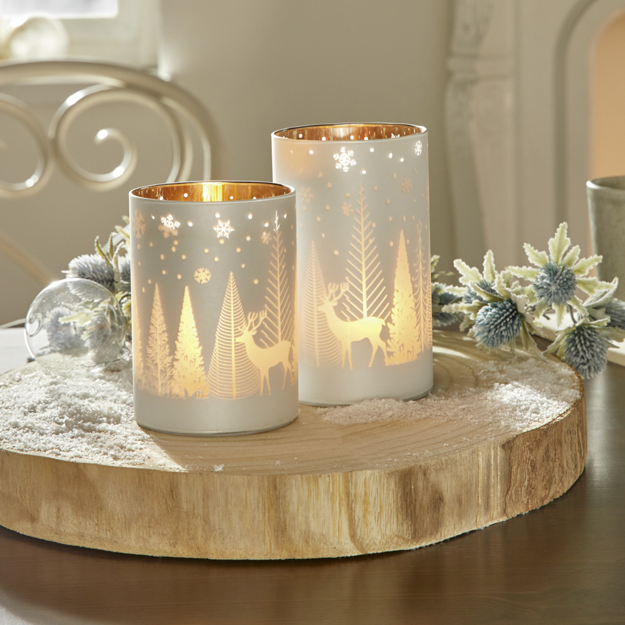 Windlicht "Winterlandschaft", 2er Set im Frank Flechtwaren Online Shop für Weihnachten kaufen Windlicht "Winterlandschaft", 2er Set im Frank Flechtwaren Online Shop für Weihnachten kaufen