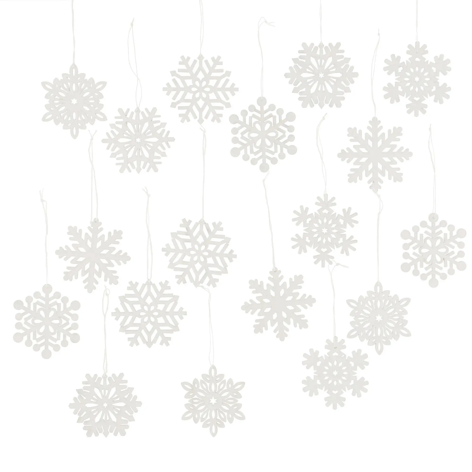 Hänger "Schneeflocke", 18er Set  im Frank Flechtwaren Online Shop für Baumschmuck kaufen