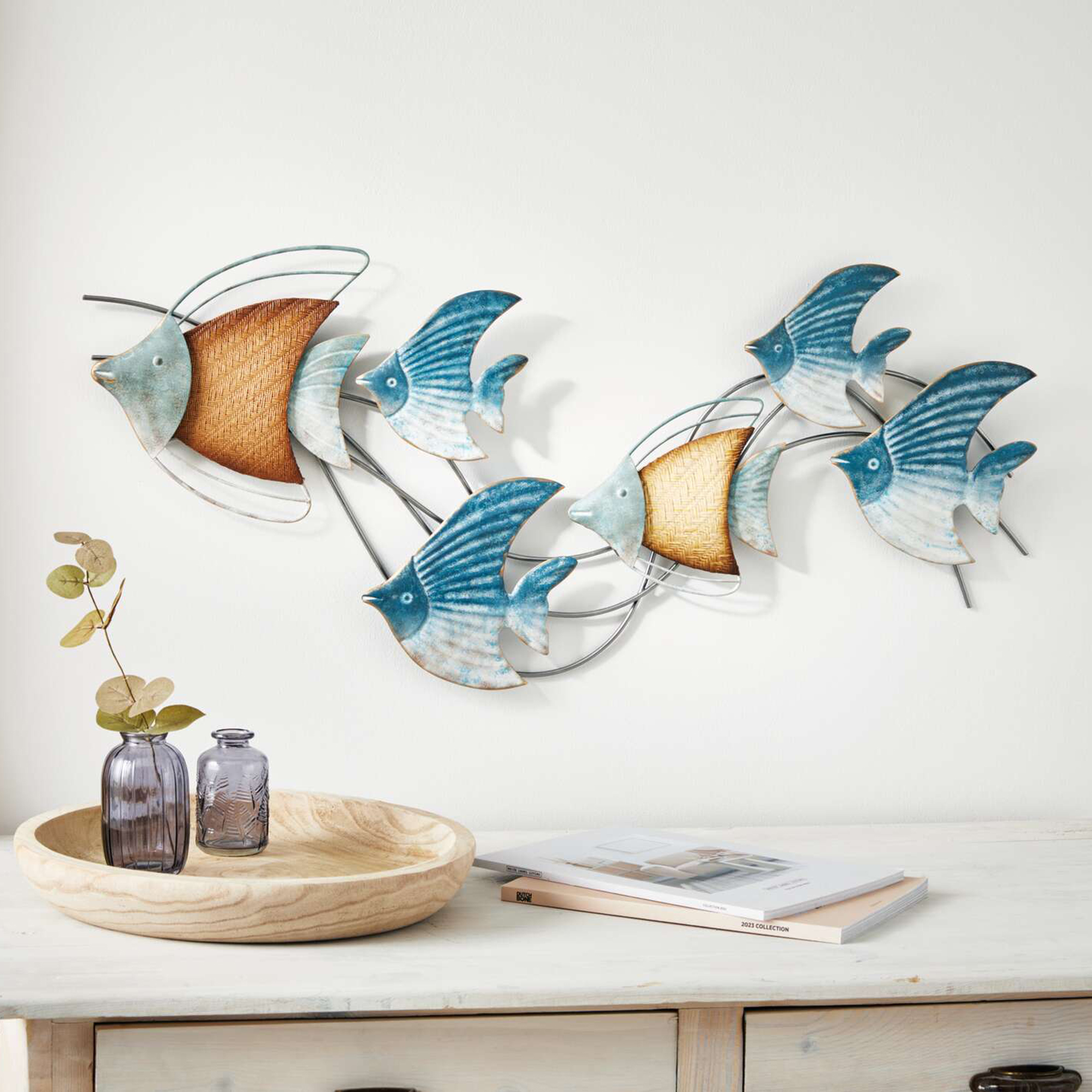 Wanddeko "Fischschwarm"  im Frank Flechtwaren Online Shop kaufen