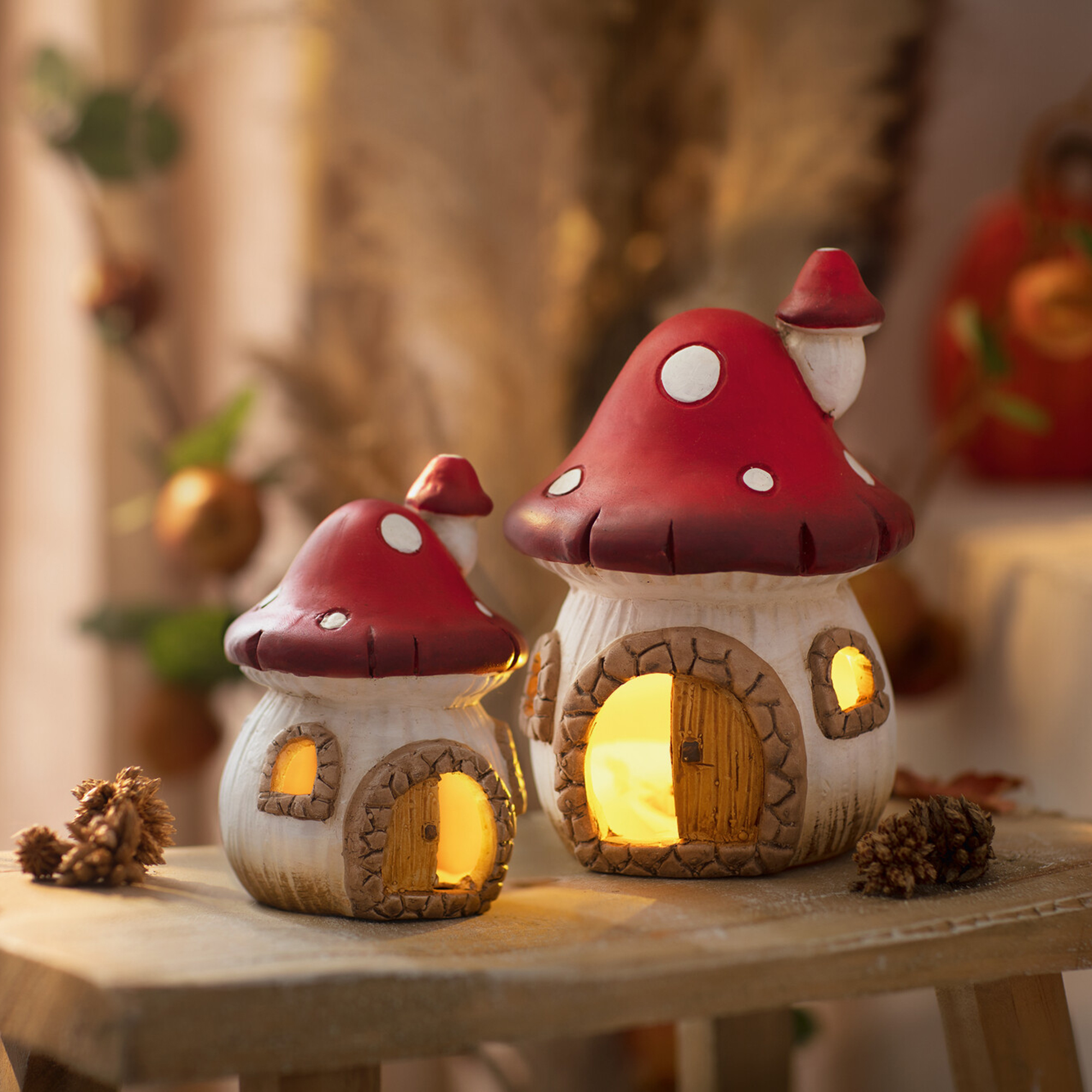 LED-Haus "Pilz", 2er Set  im Frank Flechtwaren Online Shop kaufen
