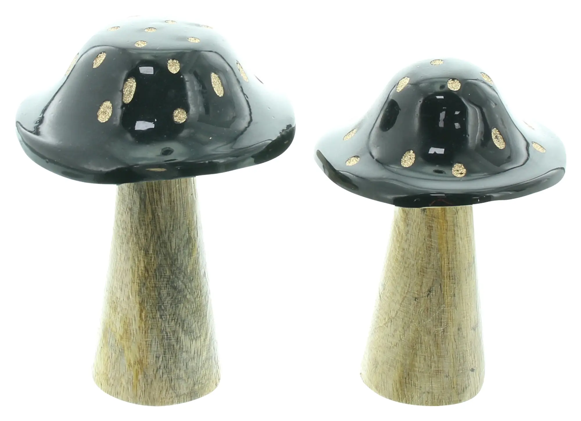 Pilz "Blacky", 2er Set  im Frank Flechtwaren Online Shop für Dekopilze kaufen