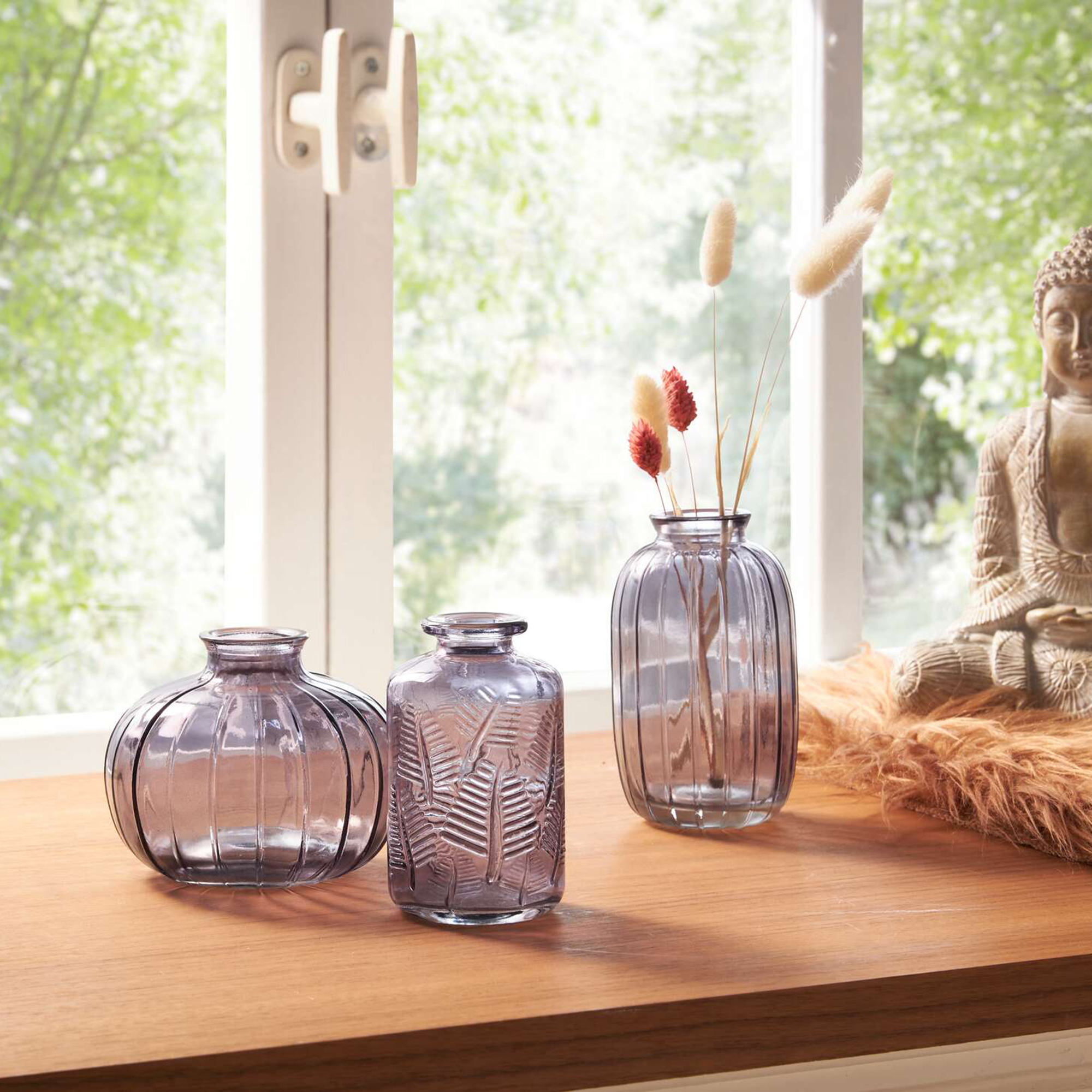 Dekovase "Grau", 3er Set  im Frank Flechtwaren Online Shop kaufen
