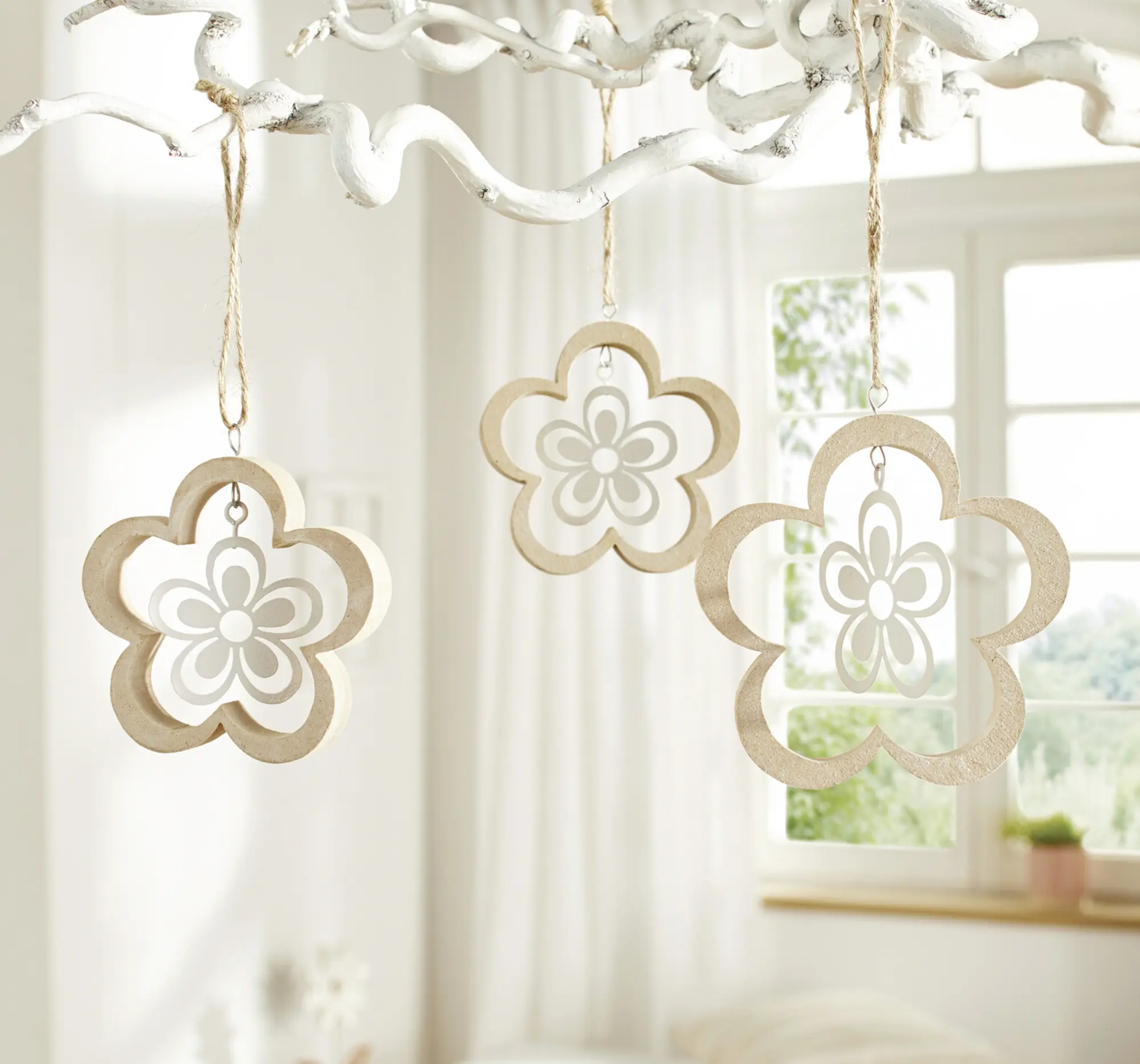 Hänger "Blume", 3er Set  im Frank Flechtwaren Online Shop kaufen