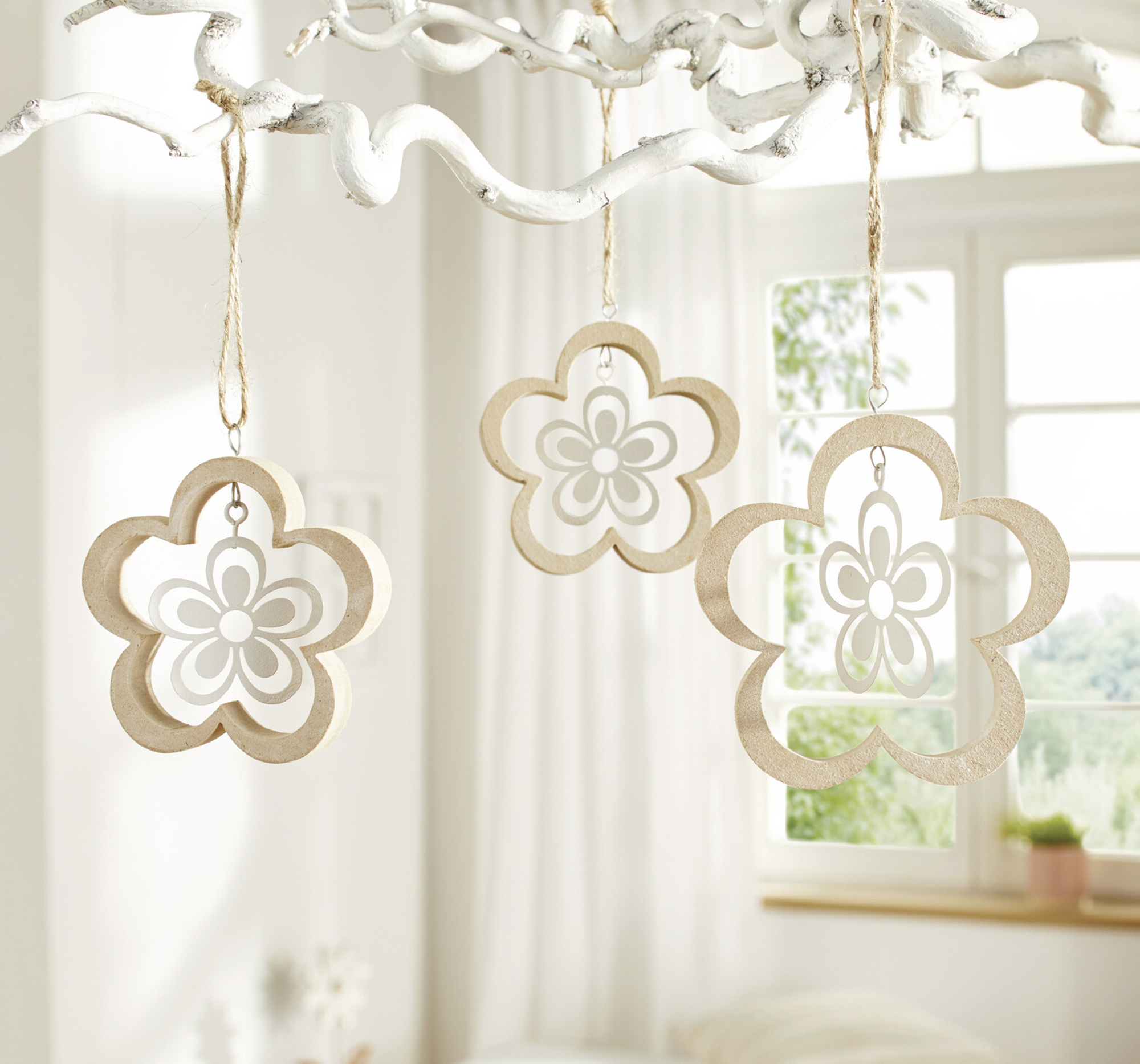 Hänger "Blume", 3er Set  im Frank Flechtwaren Online Shop kaufen