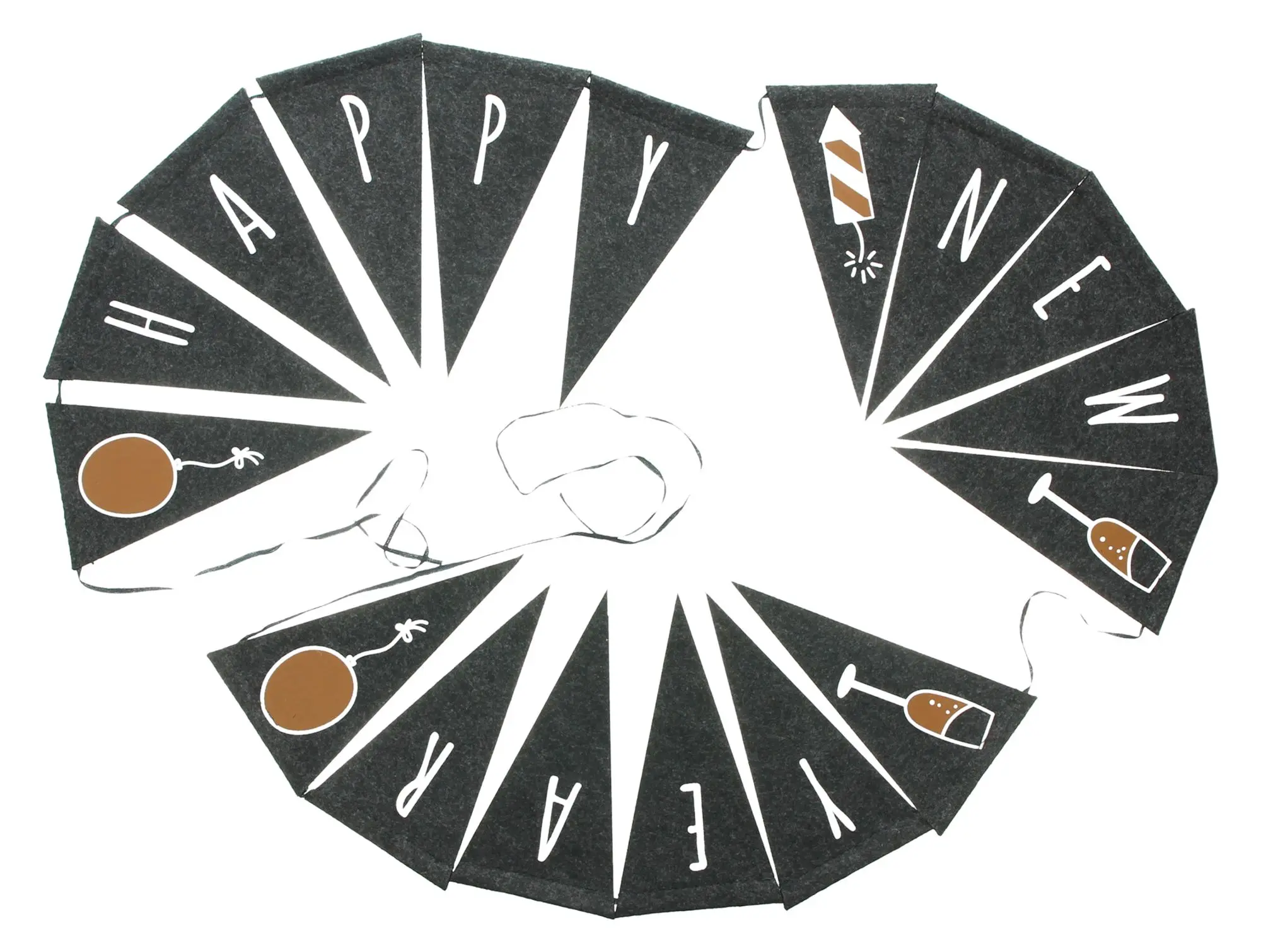 Filzgirlande "Happy New Year"  im Frank Flechtwaren Online Shop kaufen