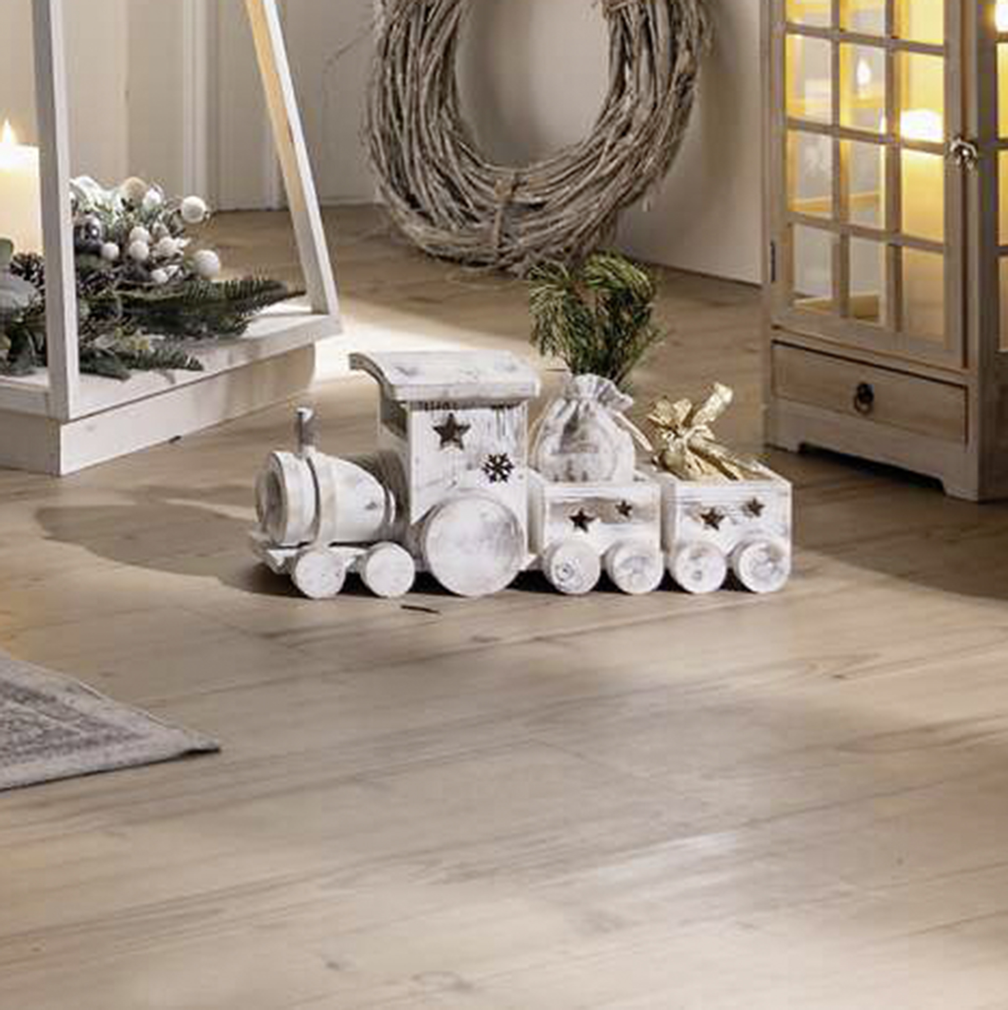 Dekozug "Shabby-White" im Frank Flechtwaren Online Shop für Weihnachten kaufen Dekozug "Shabby-White" im Frank Flechtwaren Online Shop für Weihnachten kaufen