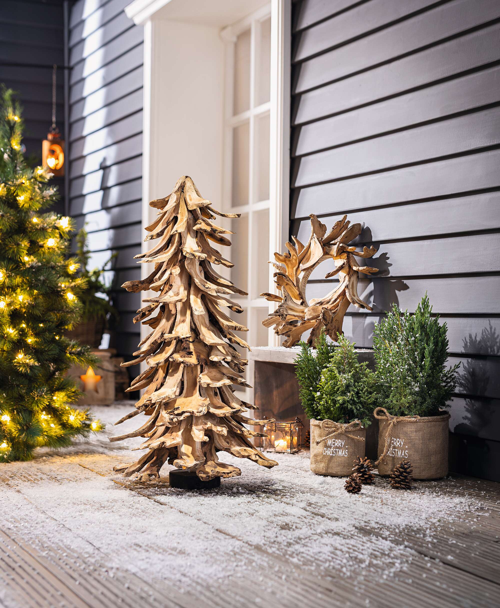 Dekokranz "Holzscheiben"  im Frank Flechtwaren Online Shop für Kränze kaufen