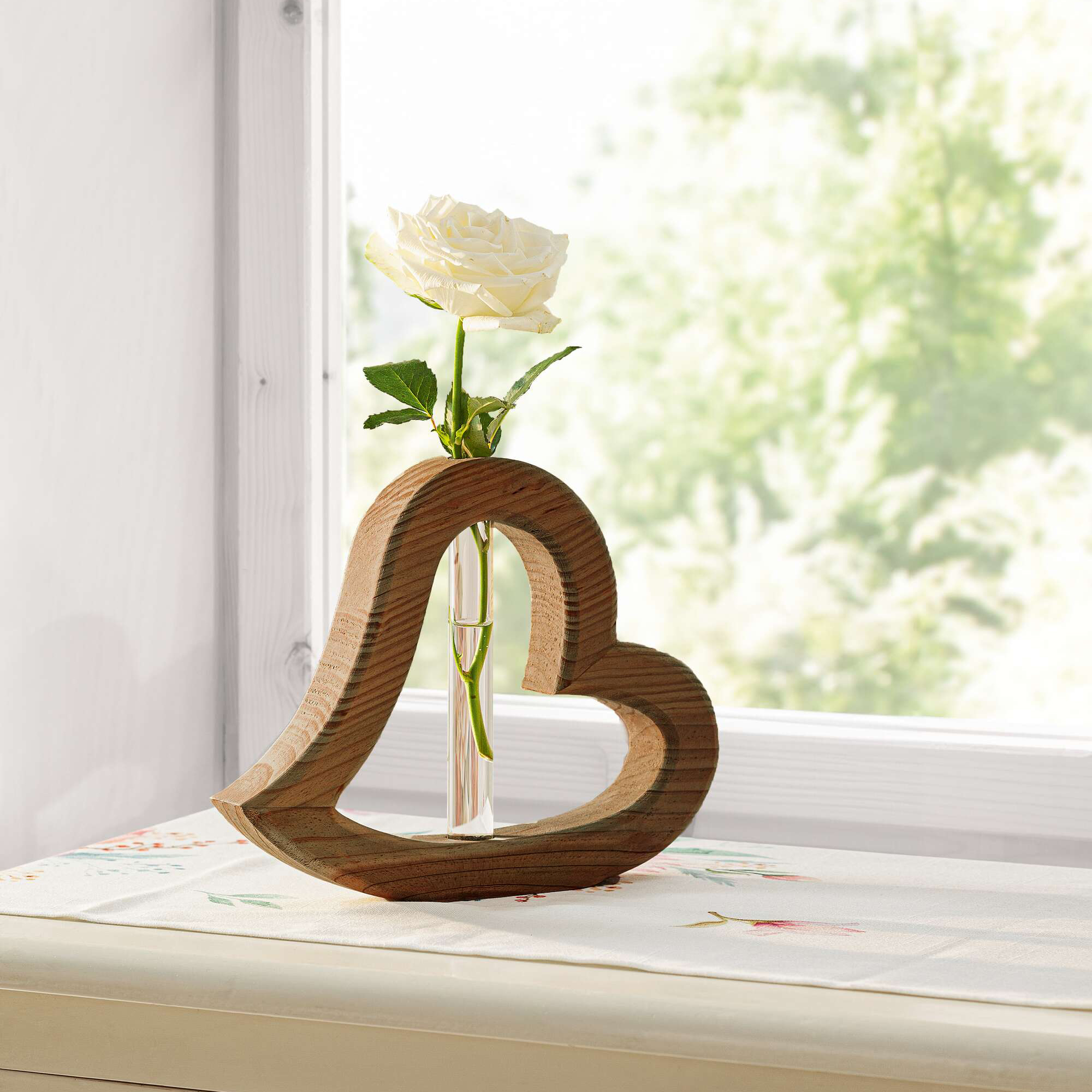 Holzherz "Väschen", braun  im Frank Flechtwaren Online Shop kaufen