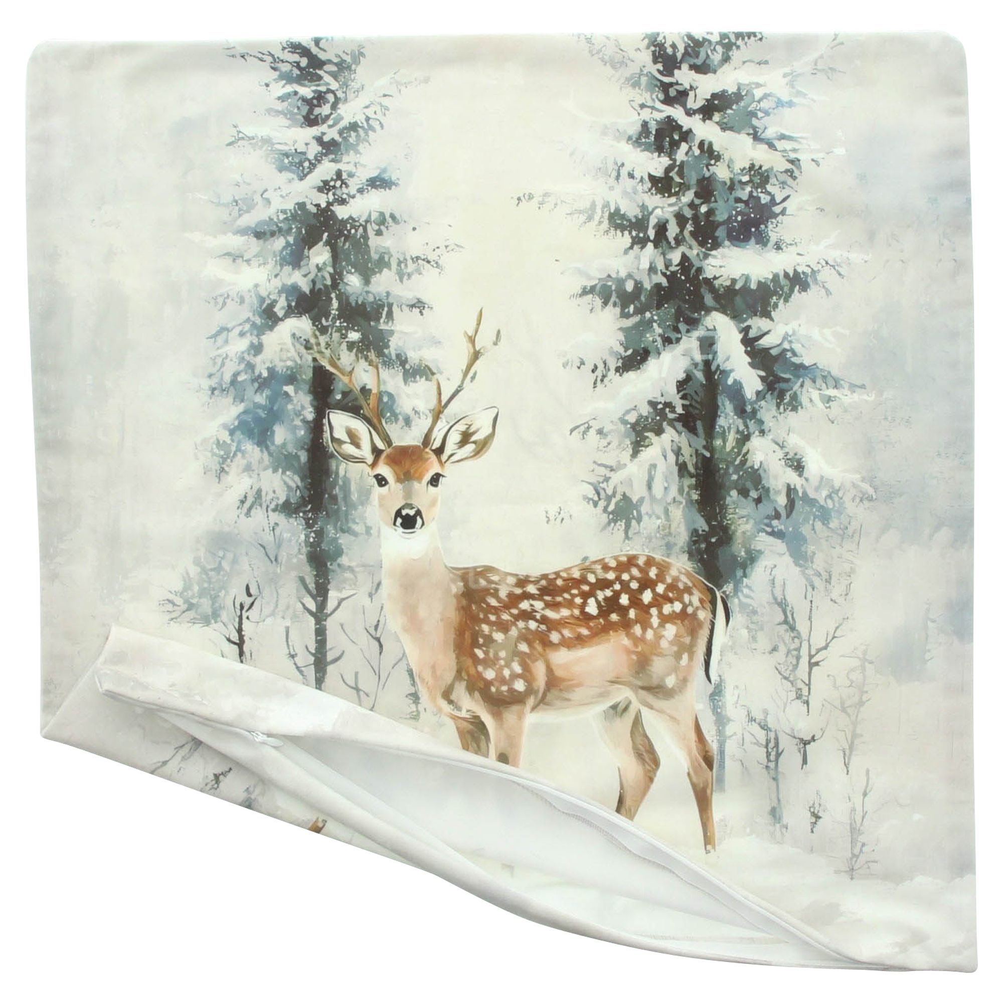 Kissenhülle "Winterhirsch"  im Frank Flechtwaren Online Shop für Weihnachtliche Kissen &amp; Kissenhüllen kaufen