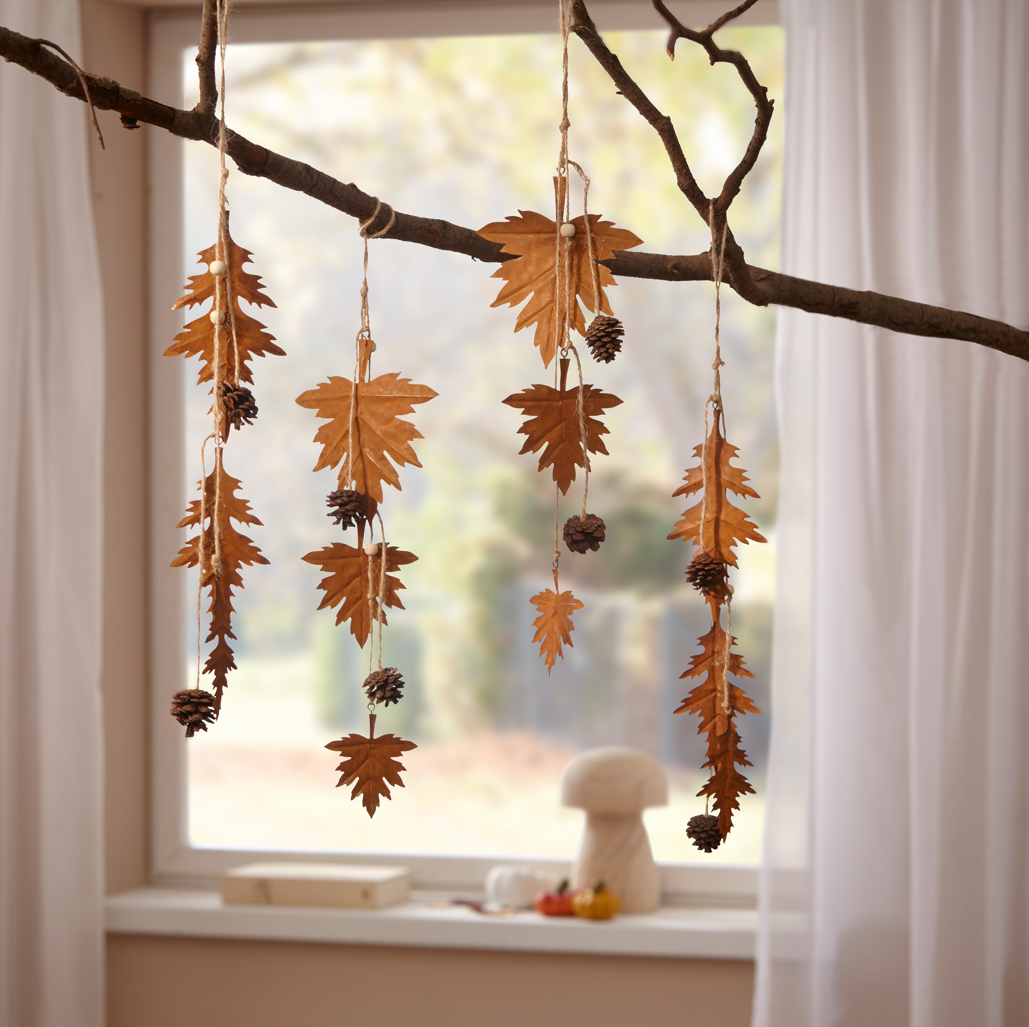 Metallhänger "Herbstblätter", 4er Set  im Frank Flechtwaren Online Shop kaufen