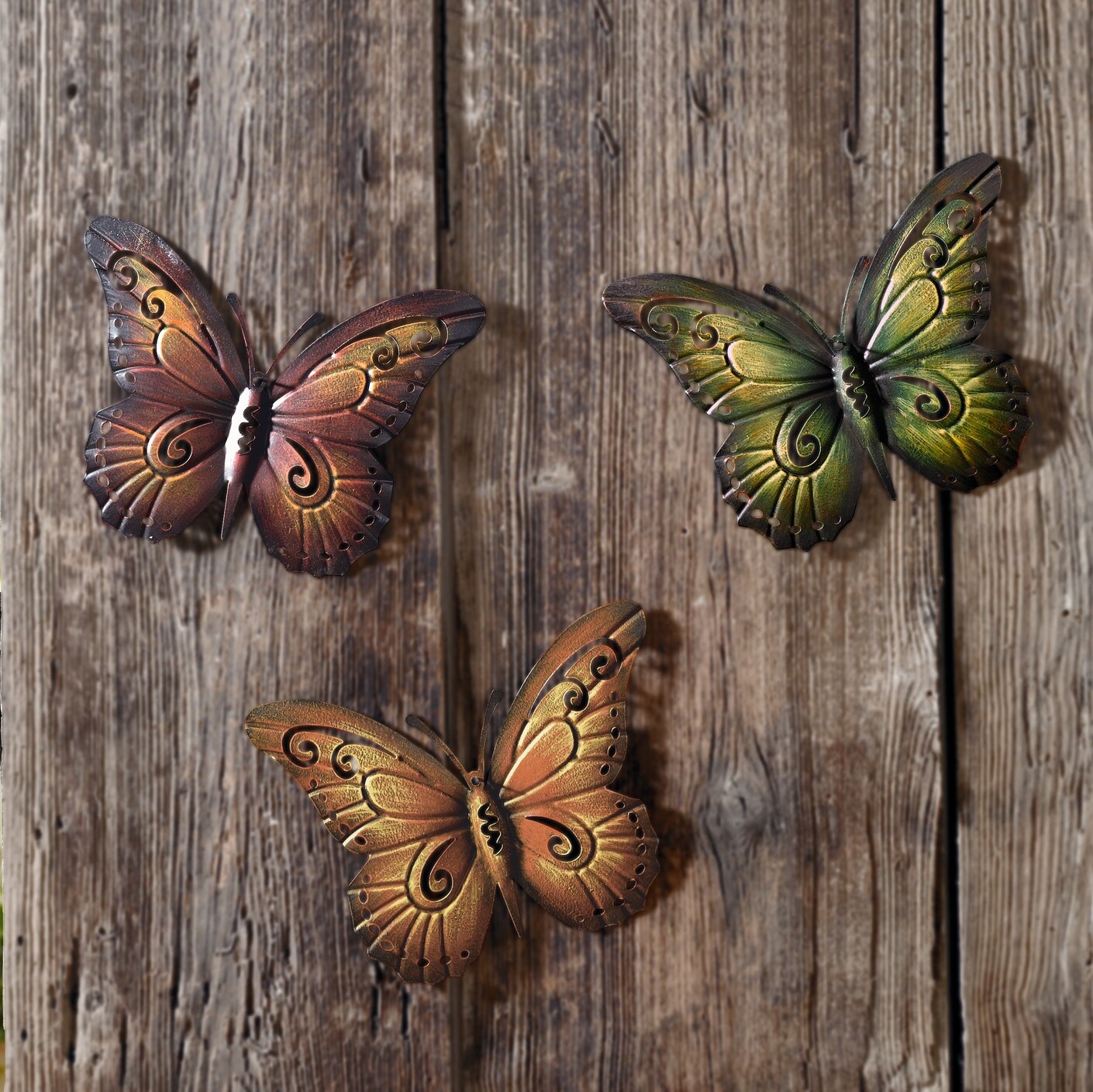 Metalldeko "Schmetterling", 3er Set  im Frank Flechtwaren Online Shop kaufen
