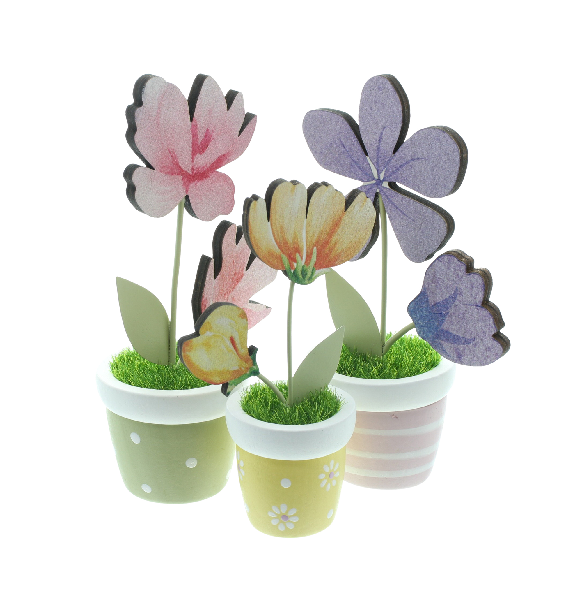 Blumendeko "Bunte Töpfchen", 3er Set  im Frank Flechtwaren Online Shop für Gerade eingetroffen kaufen