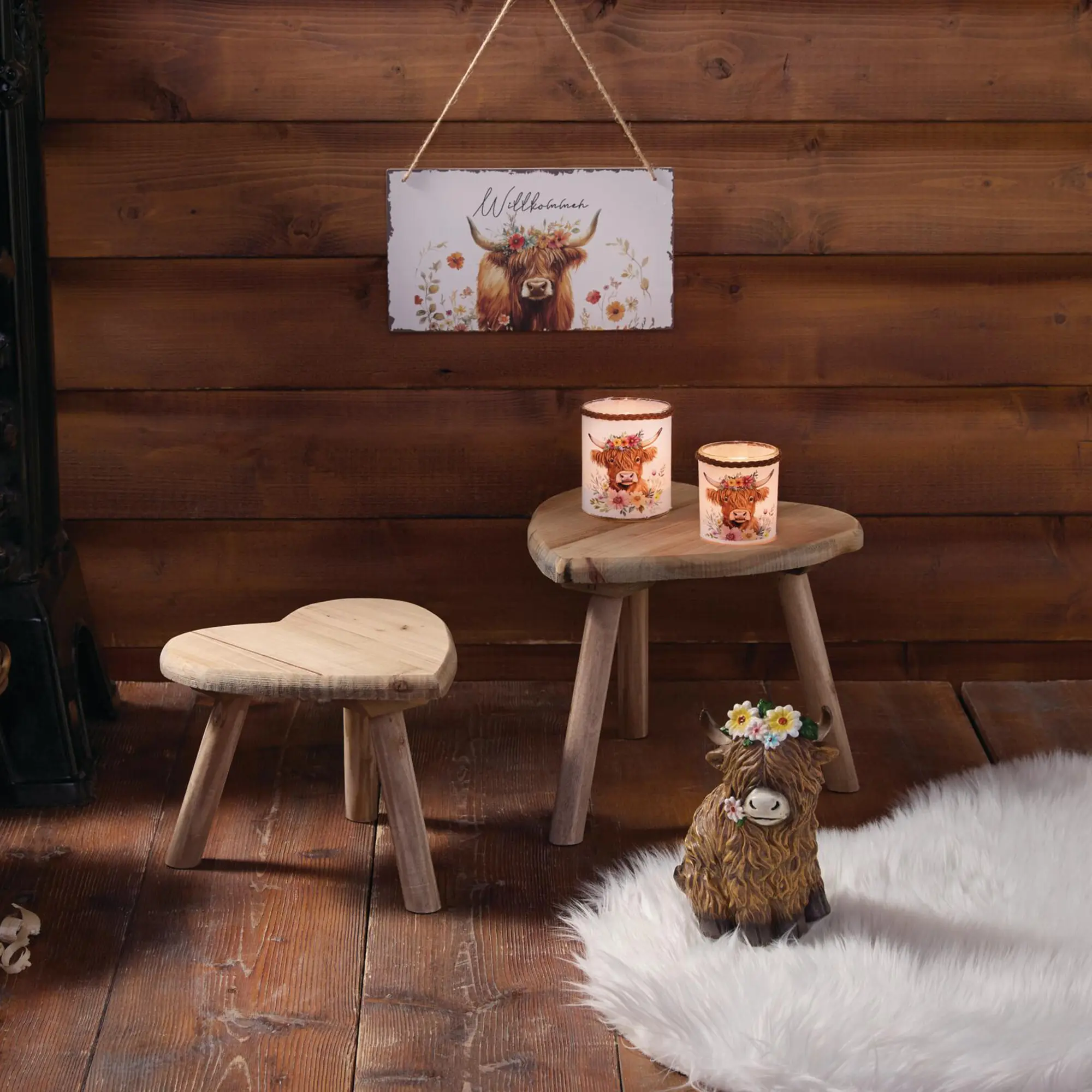 Hocker "Herz", 2er Set  im Frank Flechtwaren Online Shop kaufen