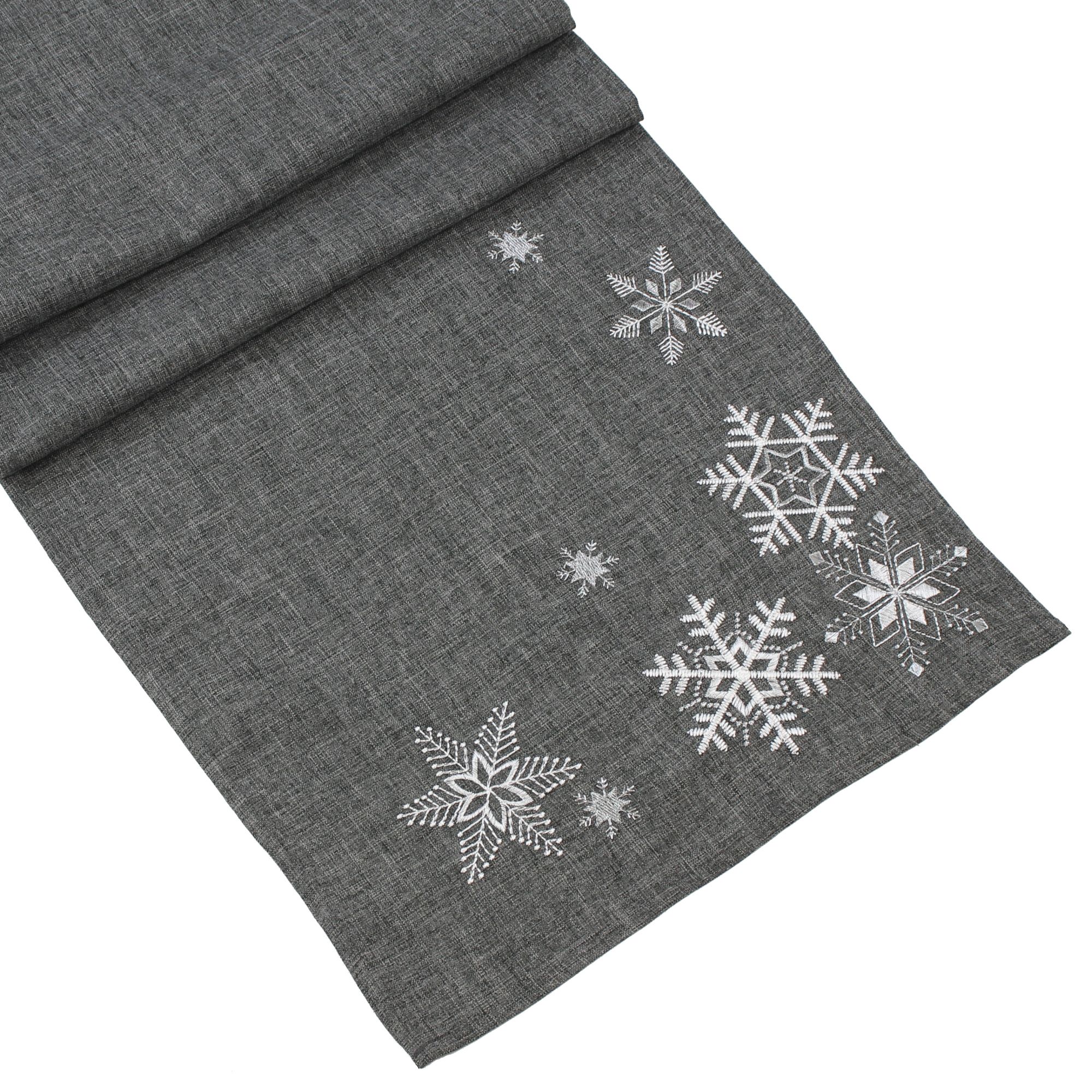 Acheter Chemin de table "cristaux de neige argenté"  dans la boutique en ligne de Frank Flechtwaren pour Noël