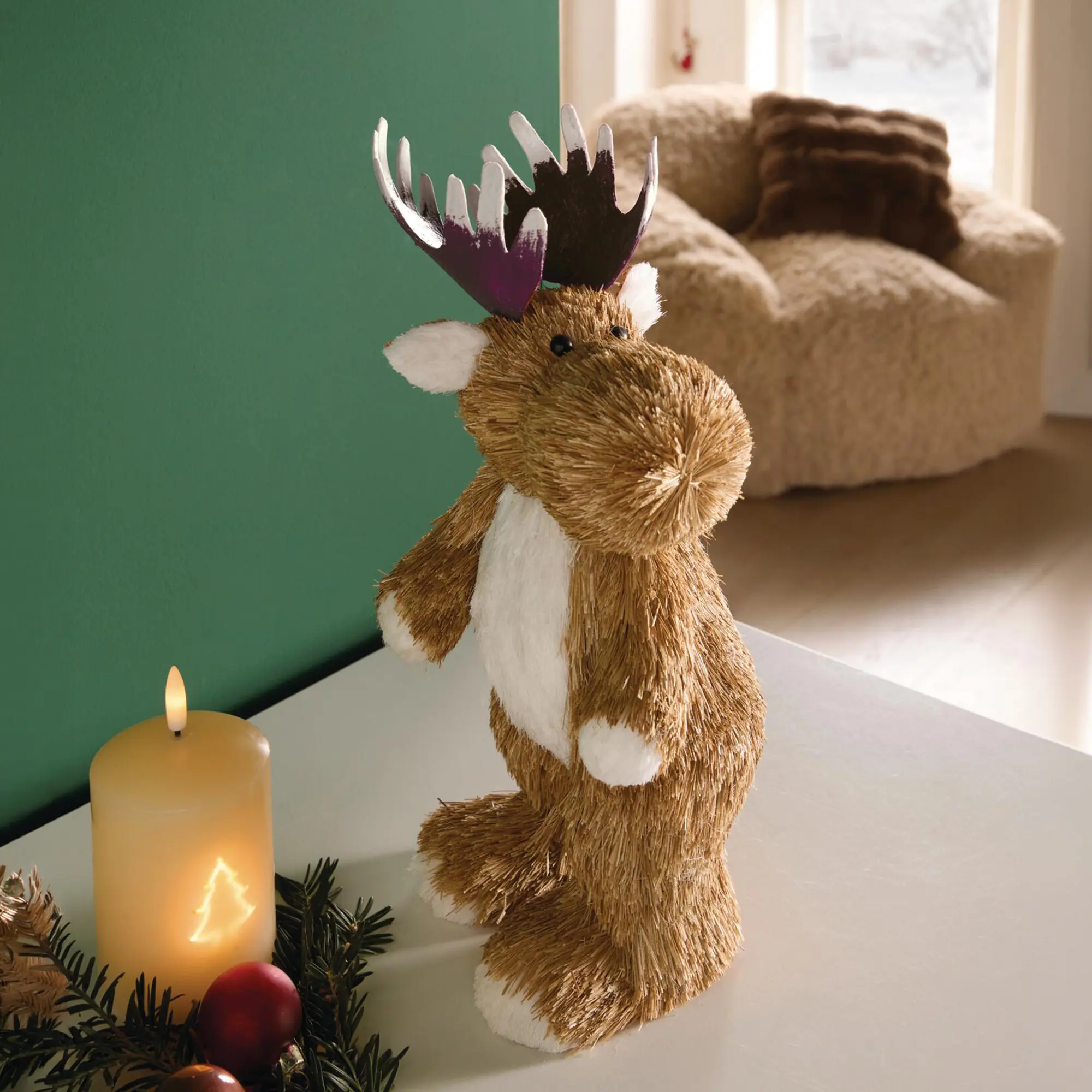 Figur "Elch"  im Frank Flechtwaren Online Shop für Weihnachtliche Dekofiguren kaufen