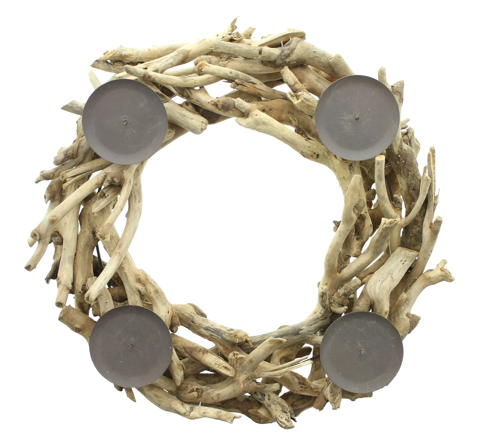 Adventskranz "Treibholz"  im Frank Flechtwaren Online Shop für Kränze kaufen