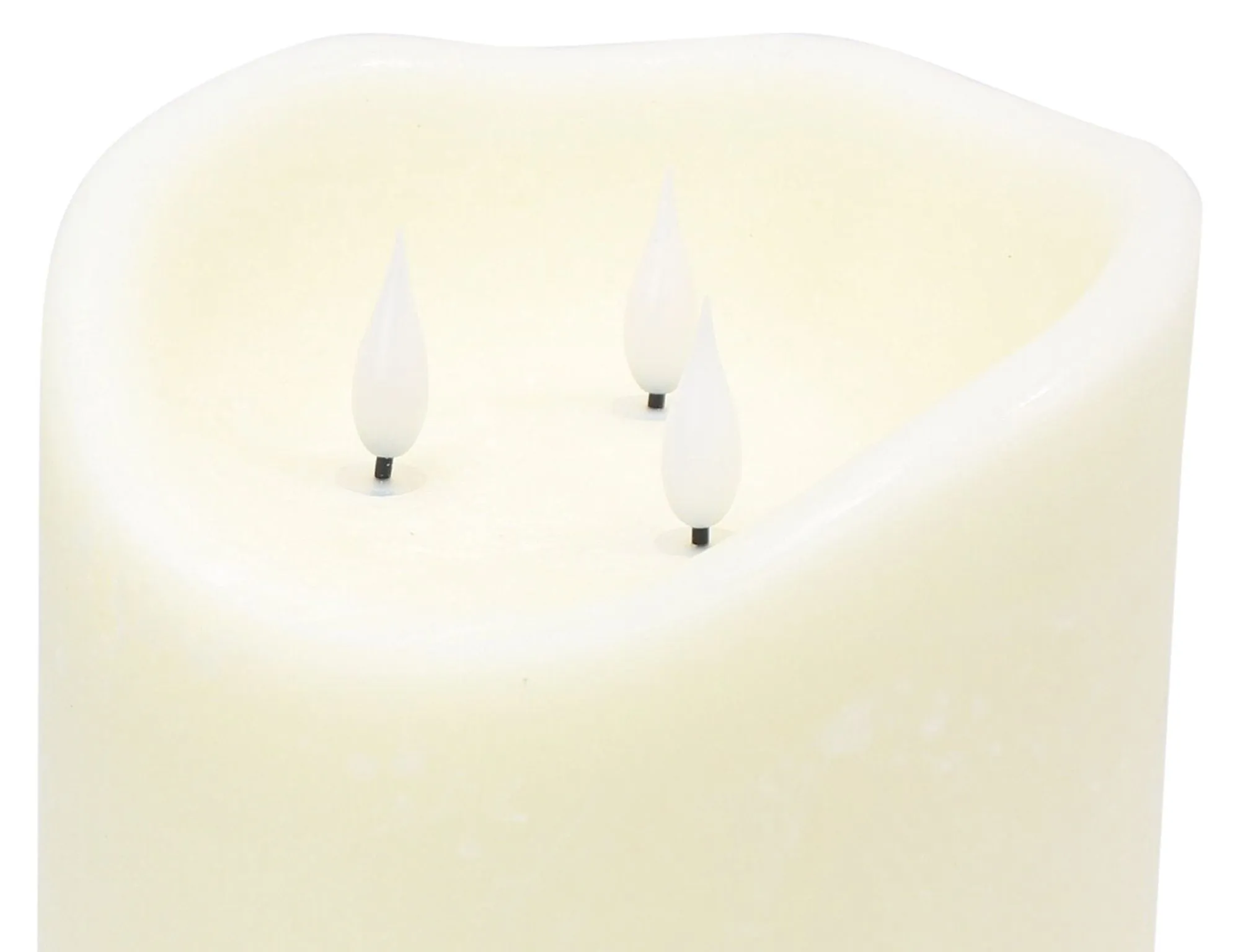 Große LED-Kerze "3 Flammen"  im Frank Flechtwaren Online Shop für Weihnachtliche LED-Deko kaufen