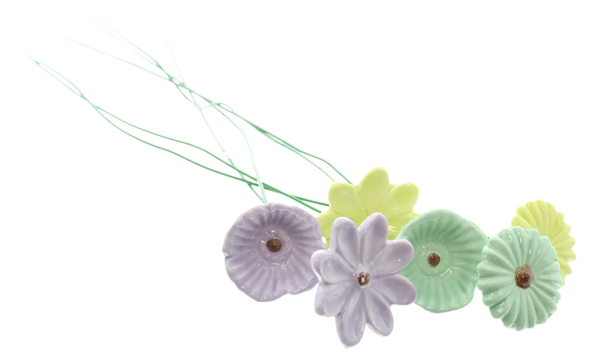 Blumenstecker "Pastellblüten", 6er Set  im Frank Flechtwaren Online Shop für Deko- und Wohnaccessoires kaufen