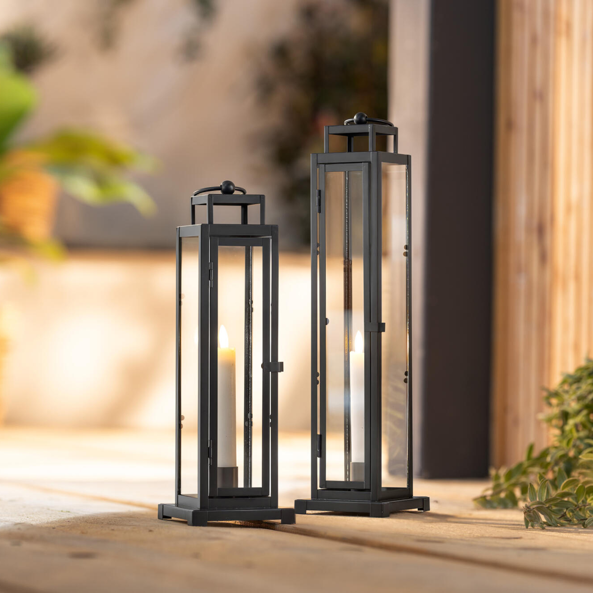 Laterne "Modern Black", 2er Set  im Frank Flechtwaren Online Shop kaufen