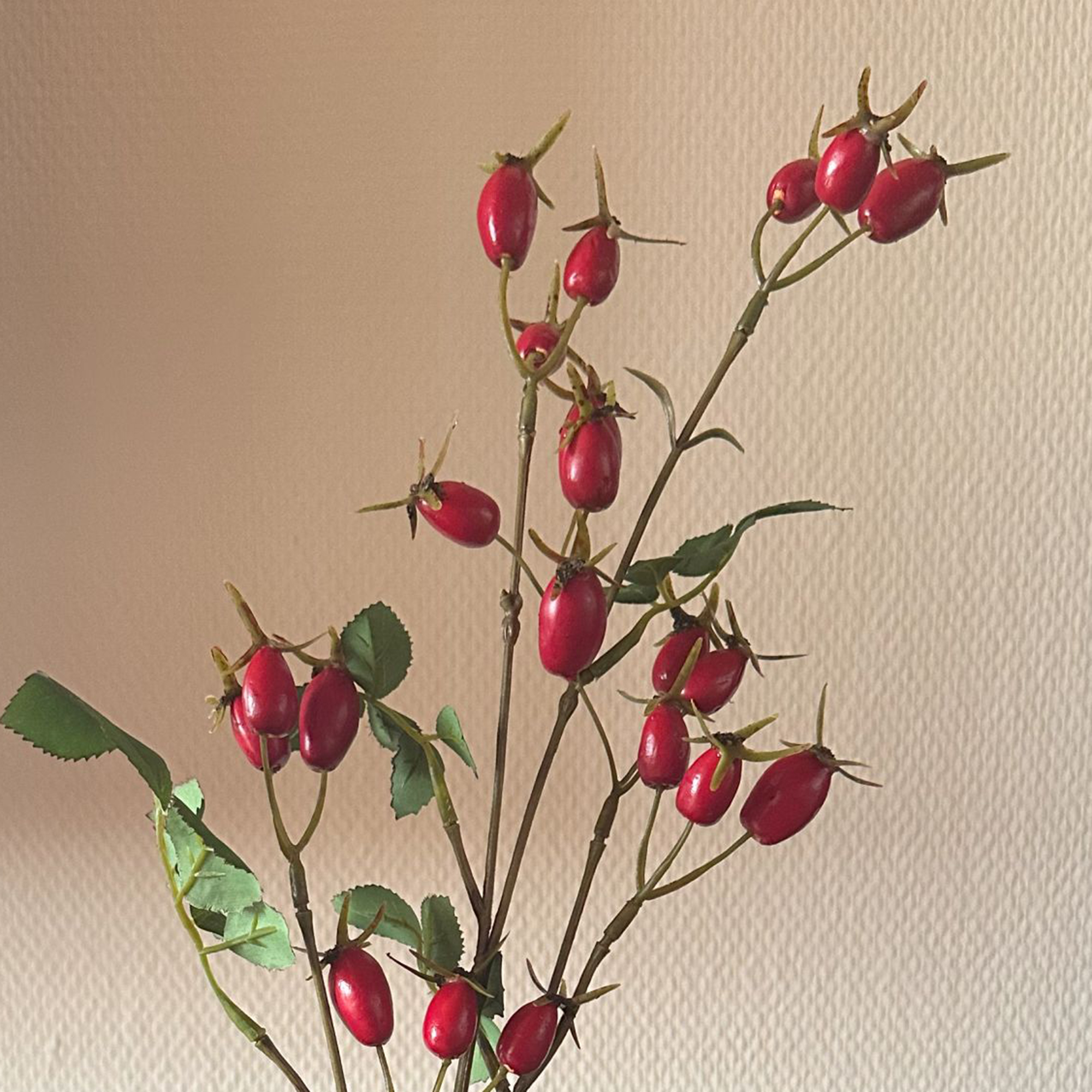 Kunstzweig "Hagebutten"  im Frank Flechtwaren Online Shop für Weihnachten kaufen