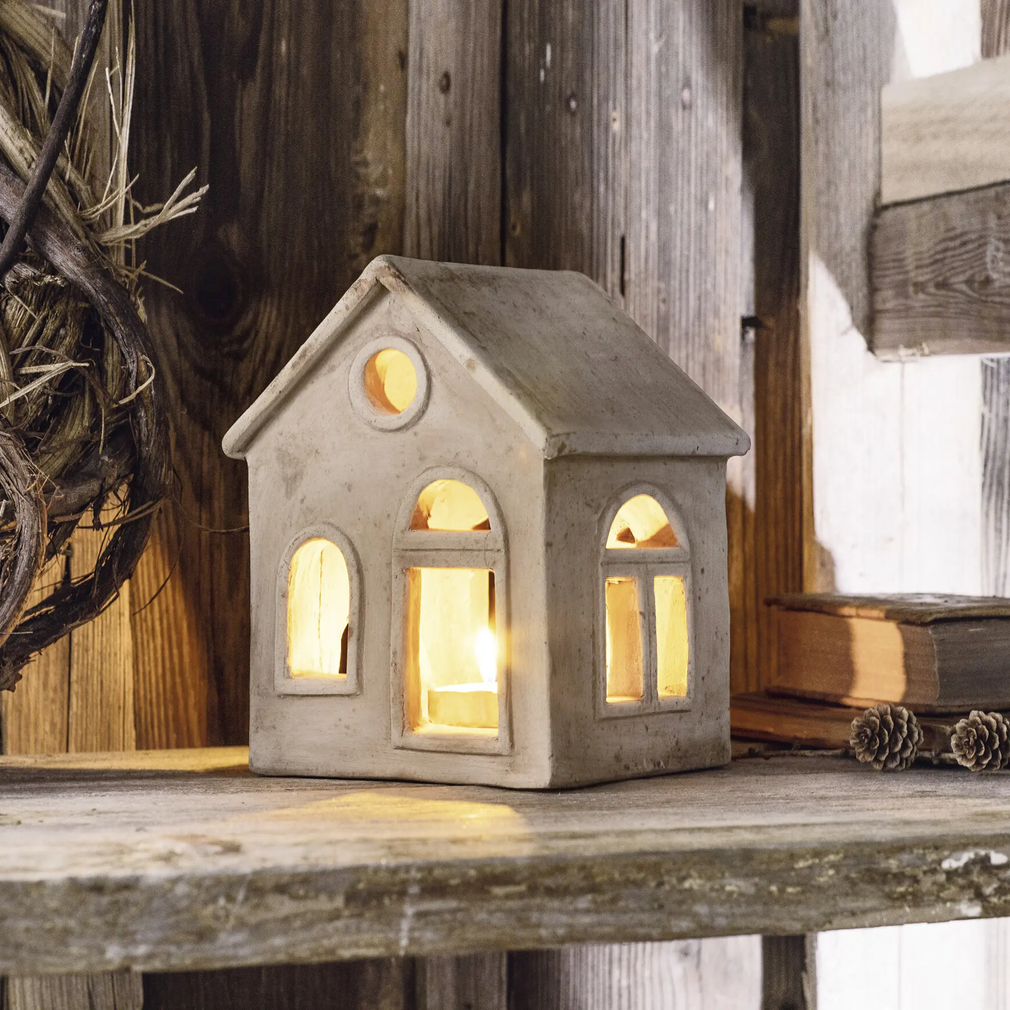 Terracotta-Haus "Lichterzauber"  im Frank Flechtwaren Online Shop kaufen