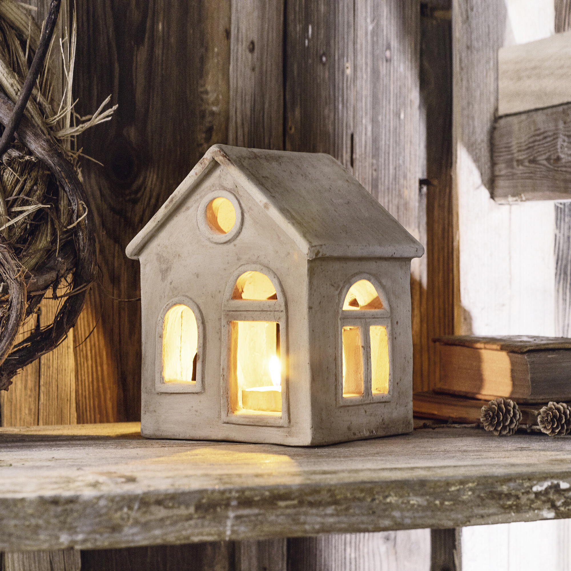 Terracotta-Haus "Lichterzauber"  im Frank Flechtwaren Online Shop kaufen