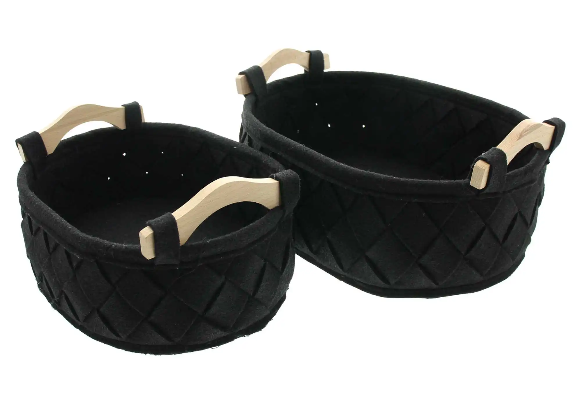 Filzkorb "Modern Classic", 2er Set im Frank Flechtwaren Online Shop für Wohnzimmer kaufen Filzkorb "Modern Classic", 2er Set im Frank Flechtwaren Online Shop für Wohnzimmer kaufen