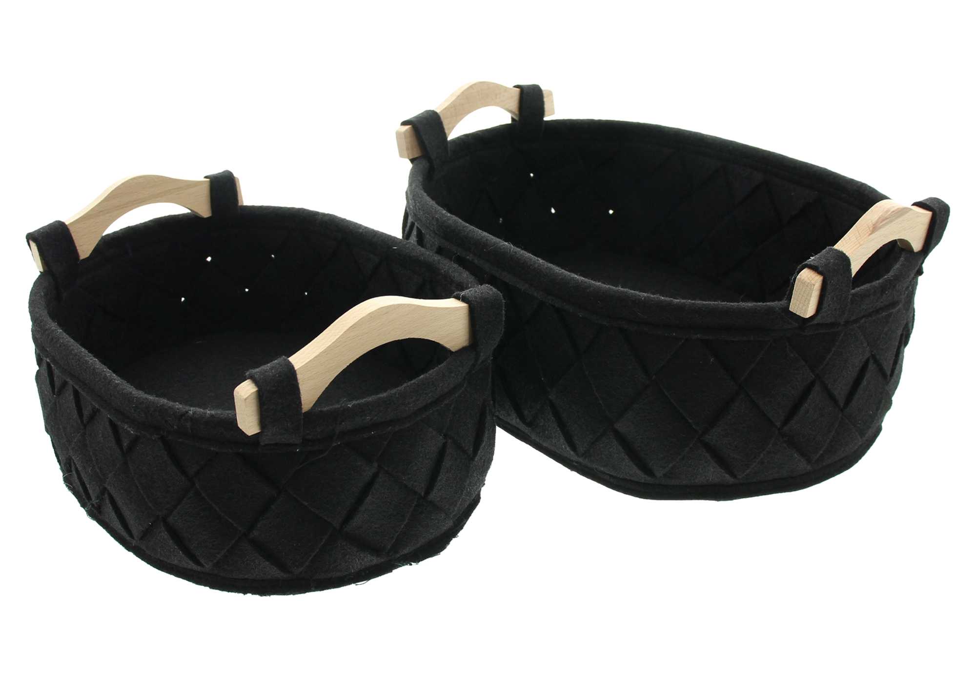 Filzkorb "Modern Classic", 2er Set im Frank Flechtwaren Online Shop für Wohnzimmer kaufen Filzkorb "Modern Classic", 2er Set im Frank Flechtwaren Online Shop für Wohnzimmer kaufen