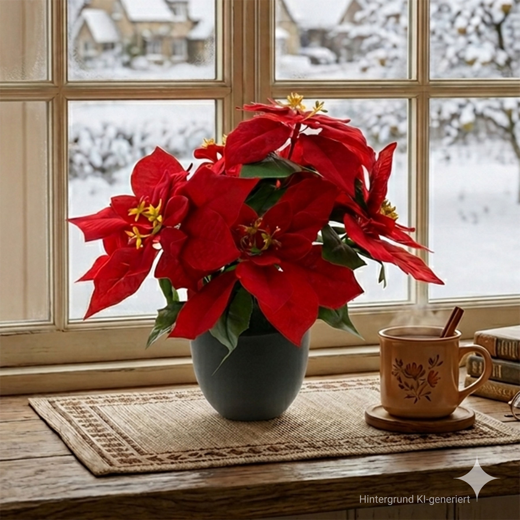Kunstblume "Großer Weihnachtsstern"  im Frank Flechtwaren Online Shop kaufen