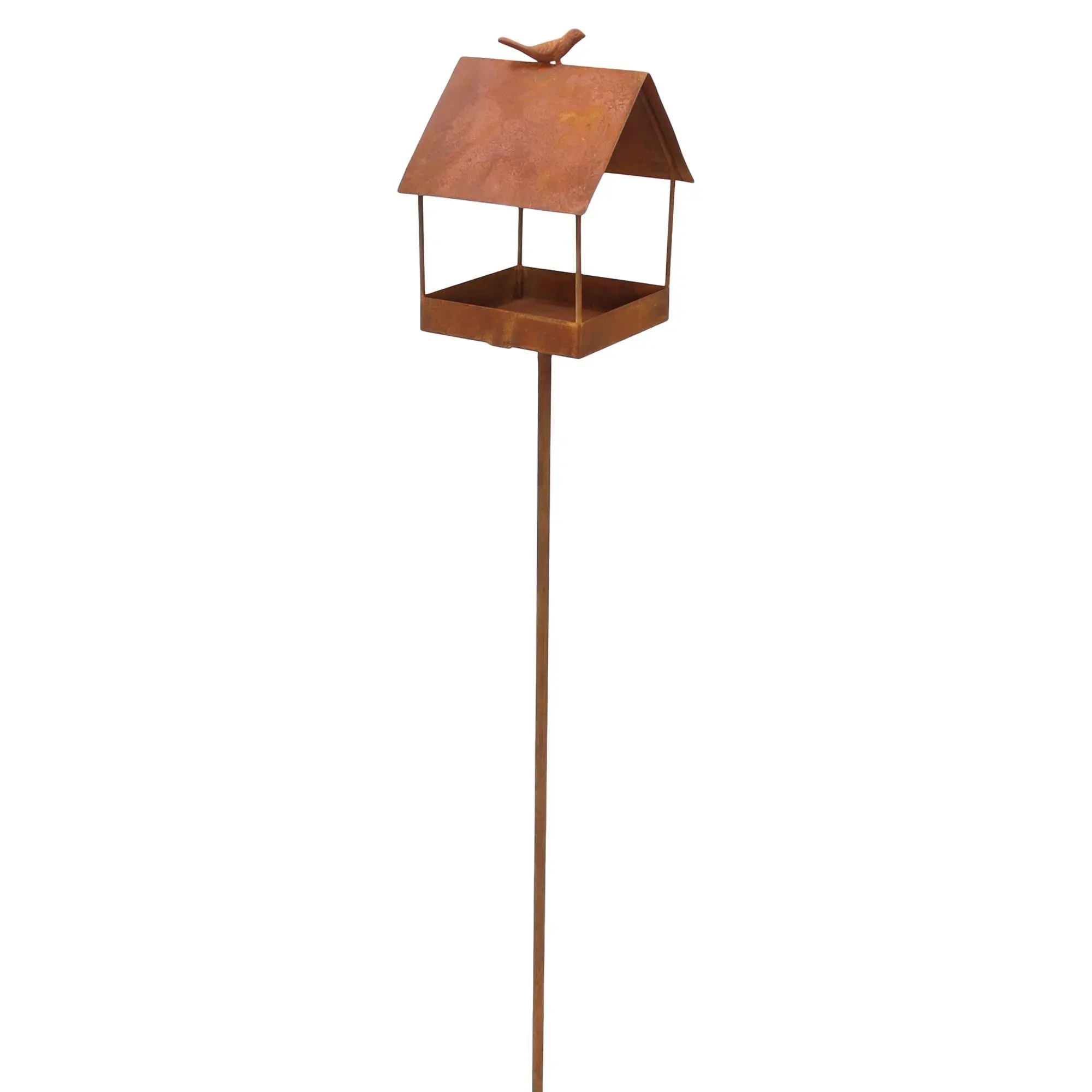 Gartenstecker "Vogelhaus"  im Frank Flechtwaren Online Shop für Rostdeko für Ihren Garten kaufen