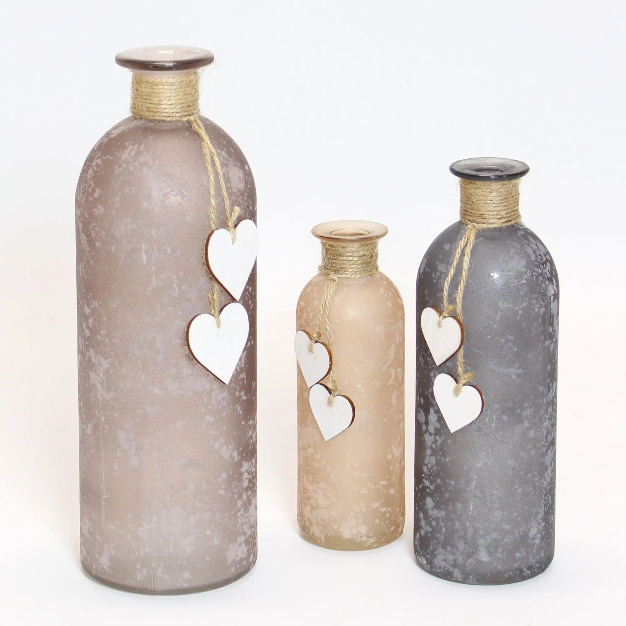 Dekovase "Herzchen", 3er Set  im Frank Flechtwaren Online Shop kaufen