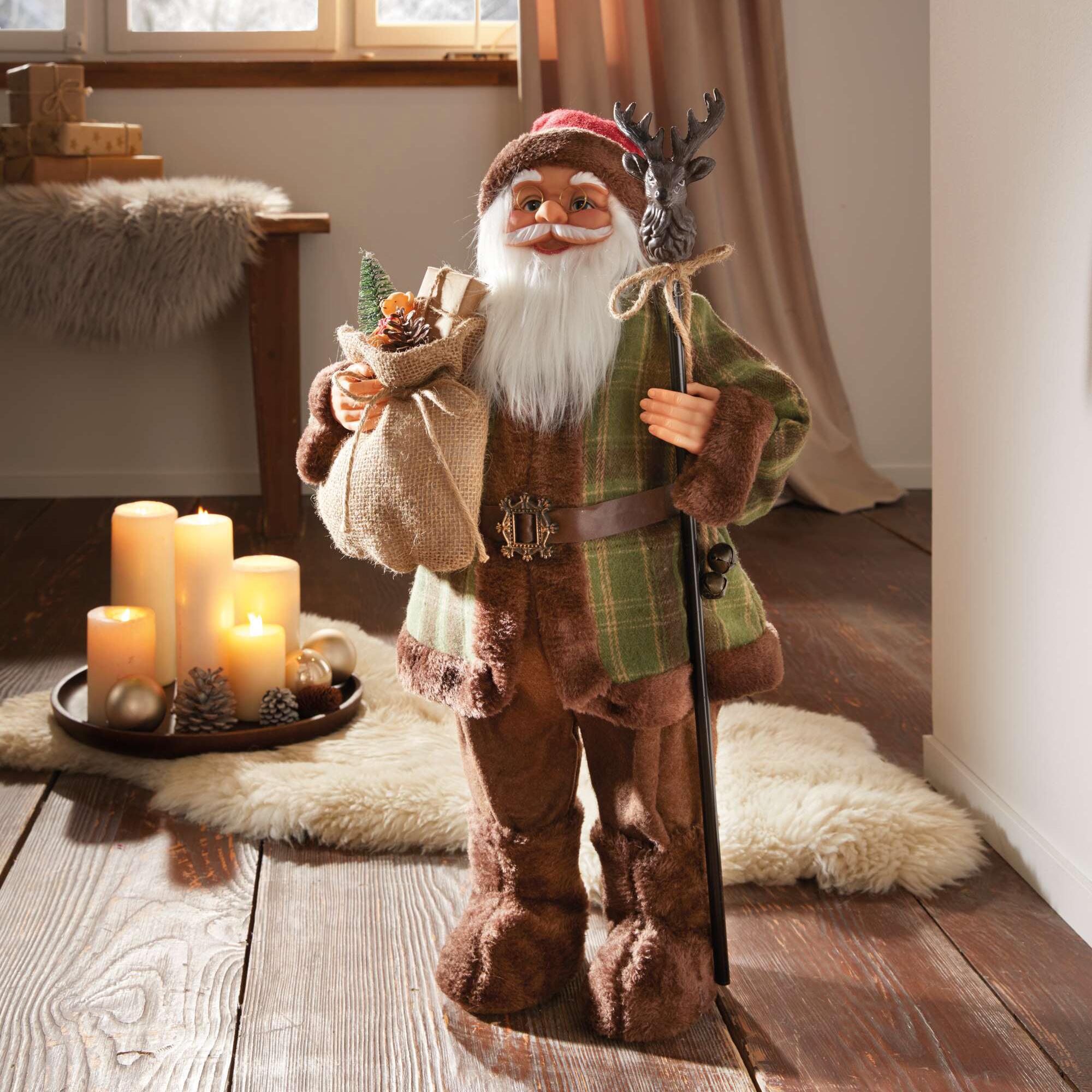 Figur "Santa mit Stab"  im Frank Flechtwaren Online Shop kaufen