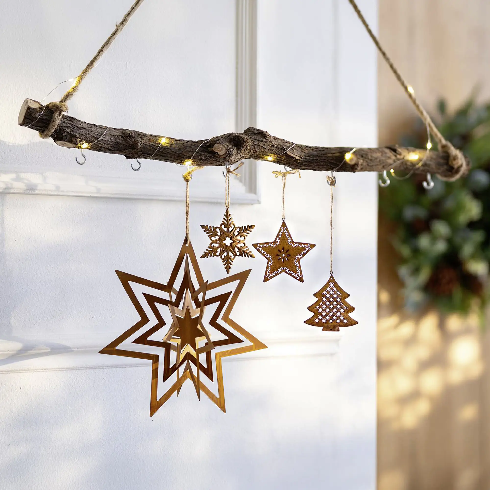 Weihnachtshänger "Rost", 3er Set  im Frank Flechtwaren Online Shop für Baumschmuck kaufen
