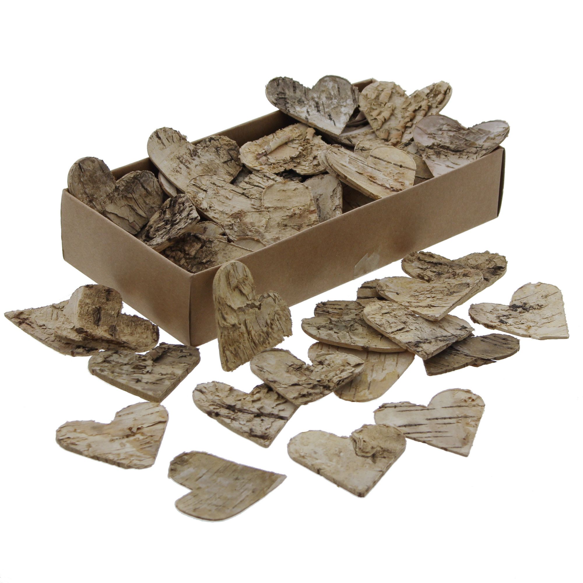 Acheter Lot de 80 confettis "coeurs ", naturel  dans la boutique en ligne de Frank Flechtwaren pour Pâques