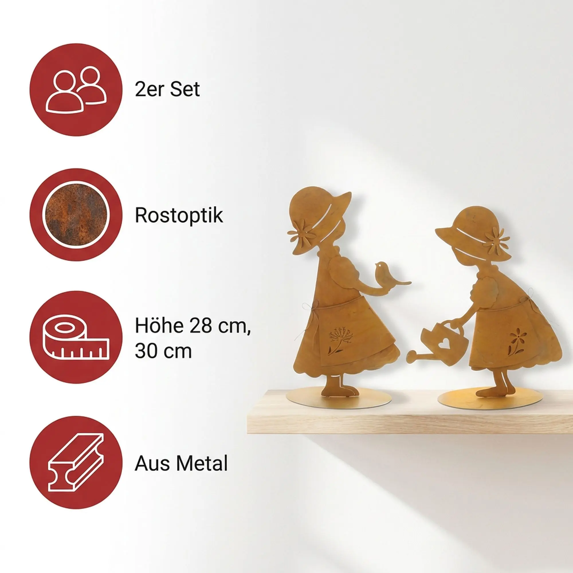 Dekofigur "Mädchen", 2er Set  im Frank Flechtwaren Online Shop für Bunter Ostergarten kaufen