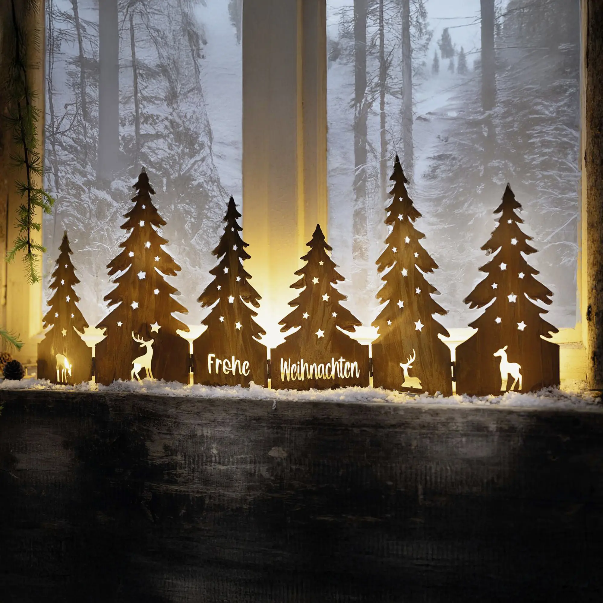 Wald "Frohe Weihnachten"  im Frank Flechtwaren Online Shop für Weihnachten kaufen