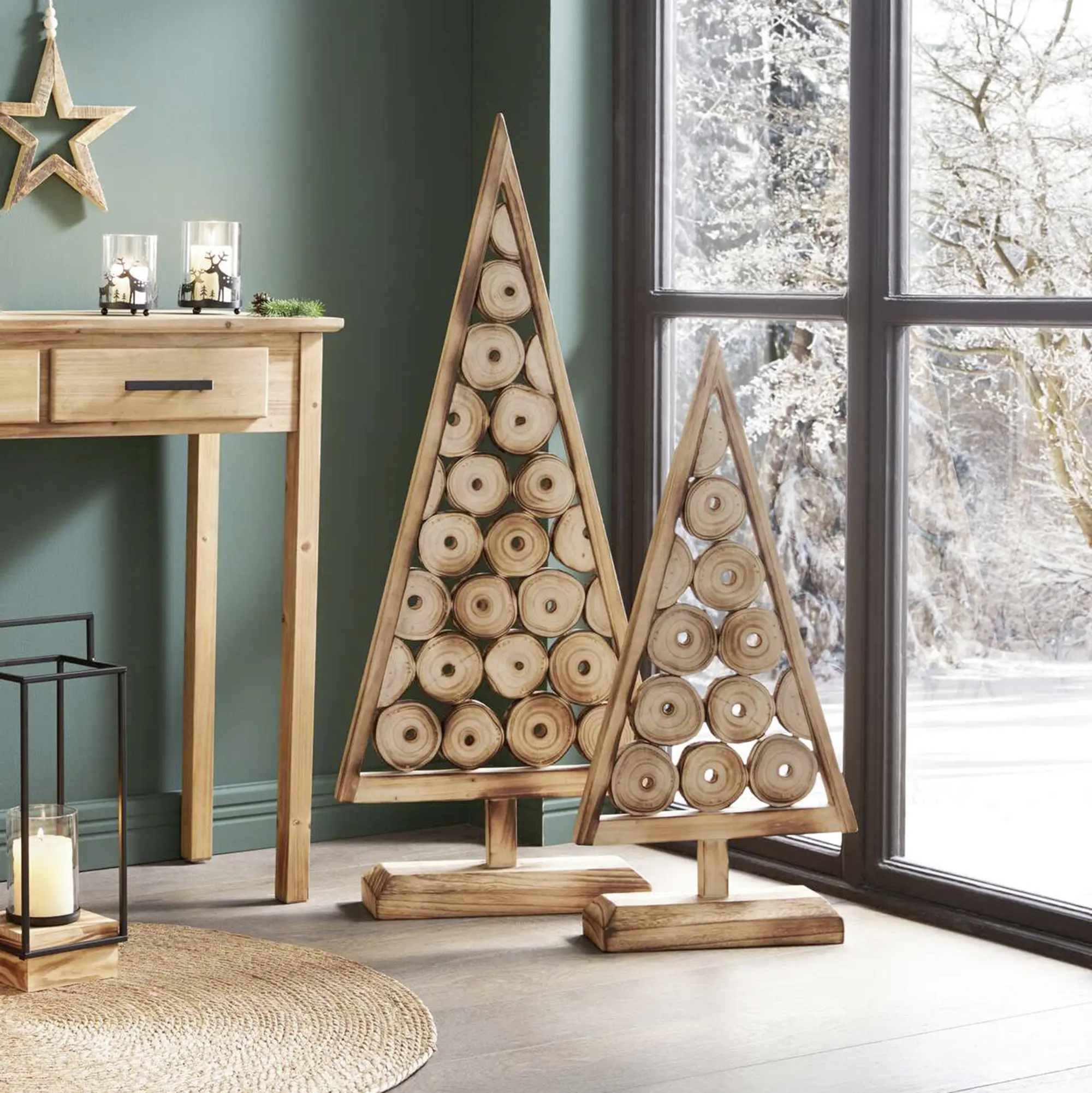 Holzdeko "Tannenbaum", 2er Set  im Frank Flechtwaren Online Shop kaufen