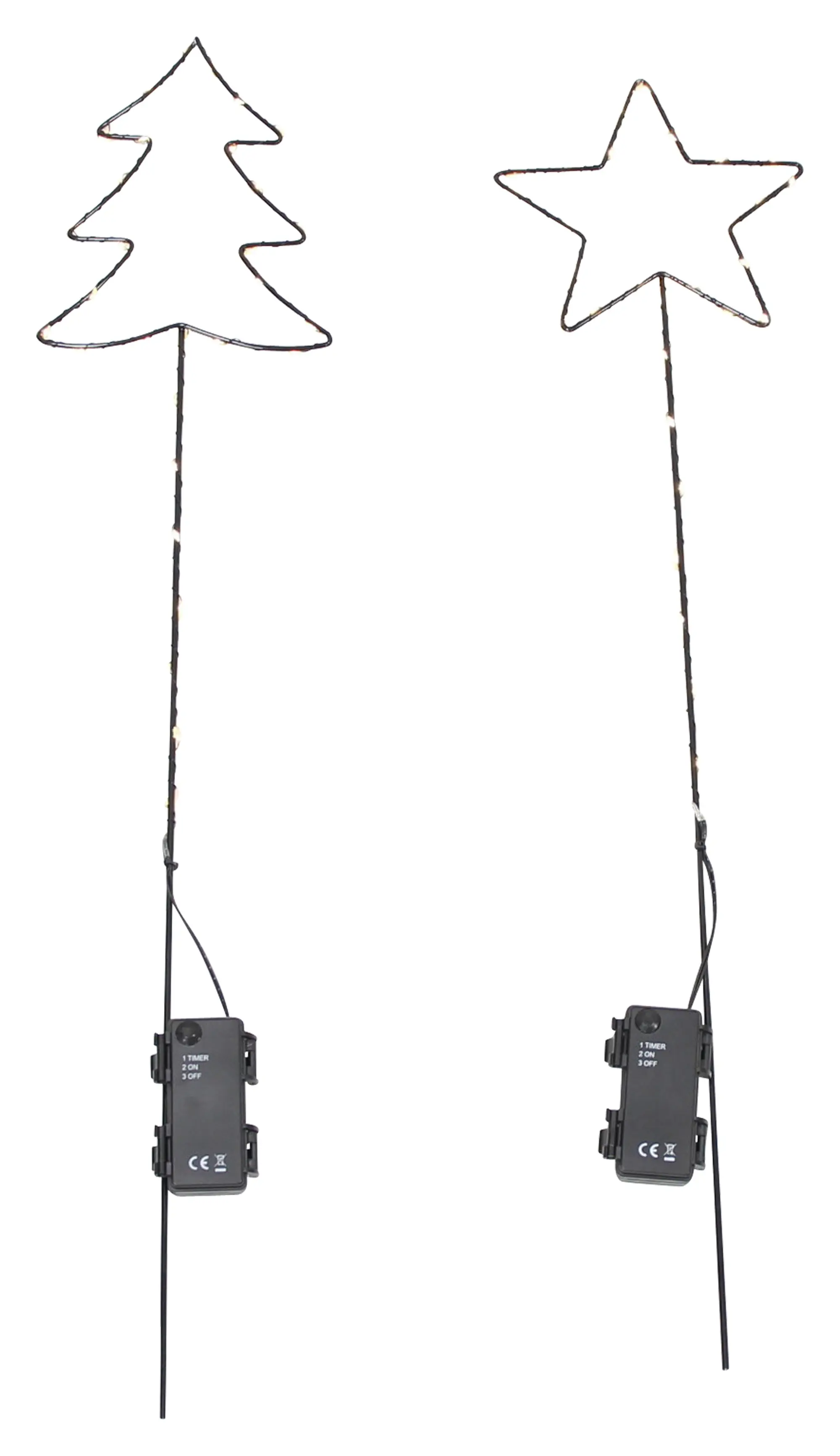 LED-Stecker "Tanne &amp; Stern", 2er Set  im Frank Flechtwaren Online Shop für Sterne kaufen