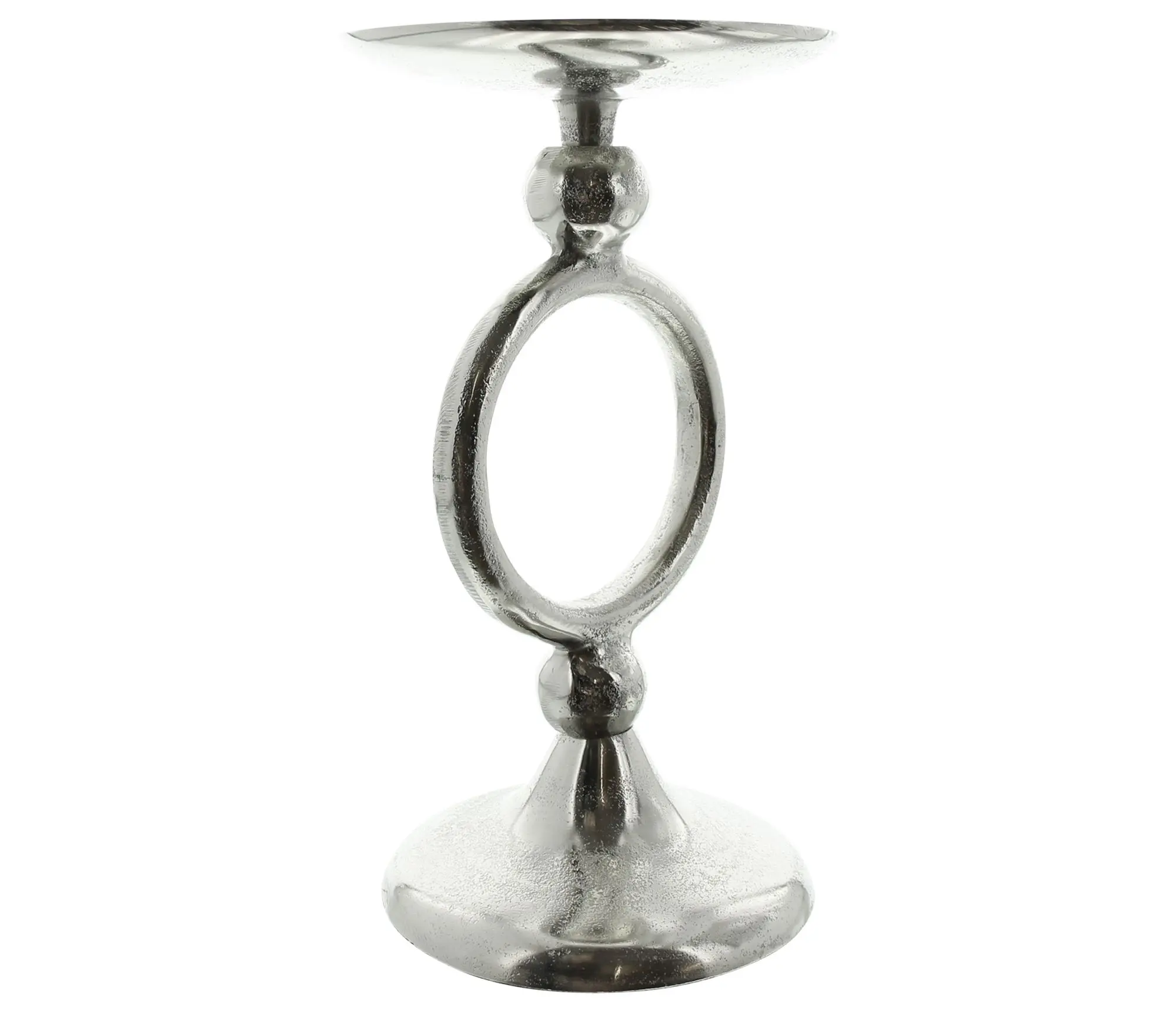 Kerzenhalter "Silver Circle"  im Frank Flechtwaren Online Shop für Kerzenhalter kaufen